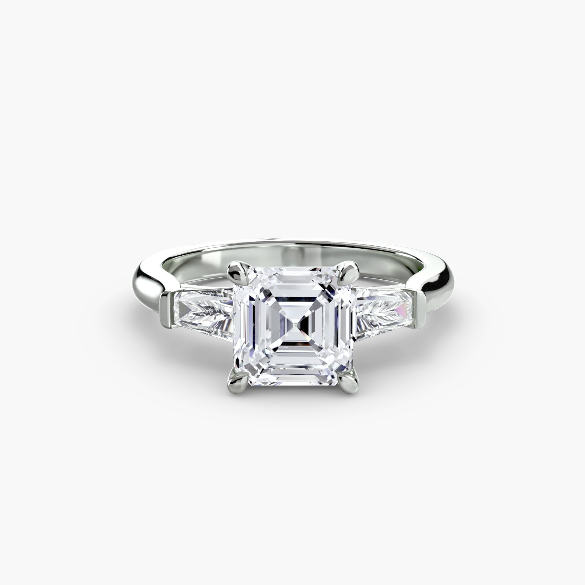 Three-Stone Ring (Baguette Side Stones) EclectiCarat