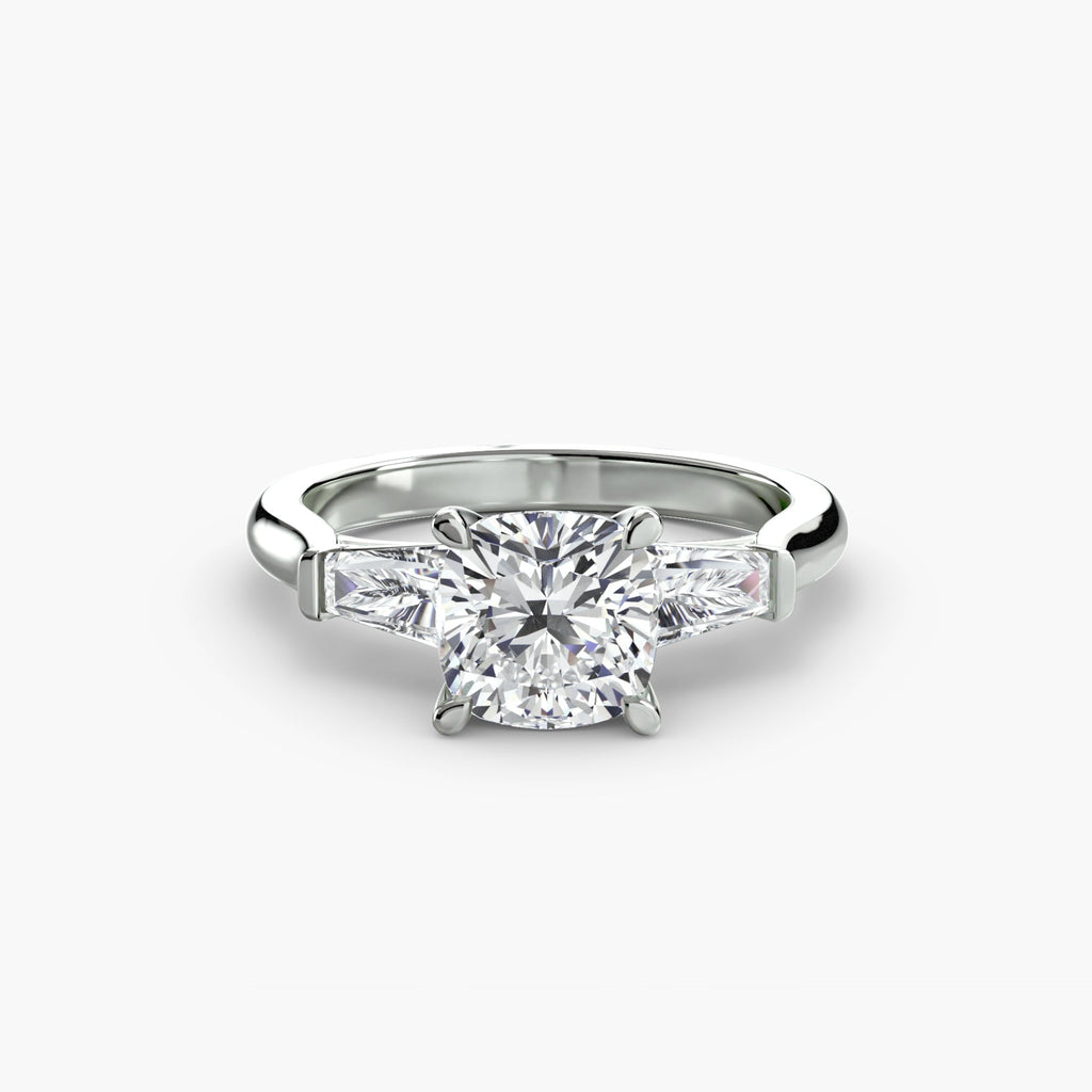 Three-Stone Ring (Baguette Side Stones) EclectiCarat