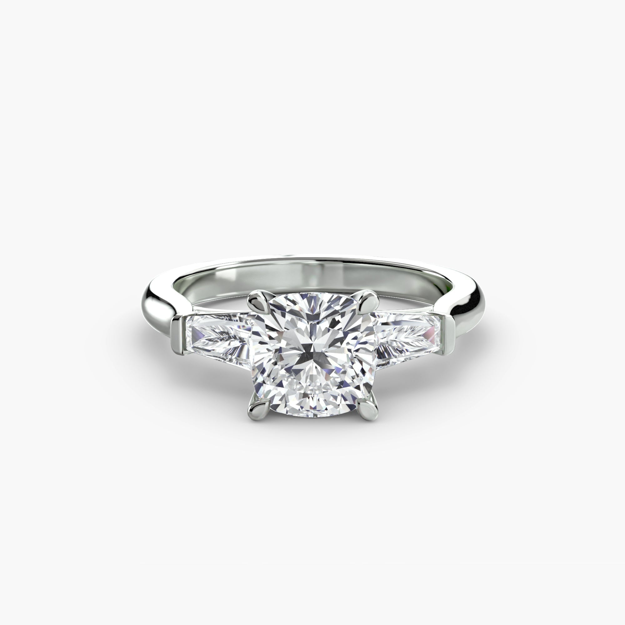 Three-Stone Ring (Baguette Side Stones) EclectiCarat