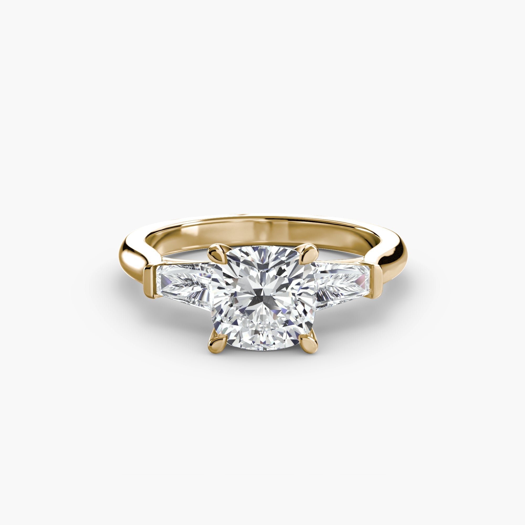 Three-Stone Ring (Baguette Side Stones) EclectiCarat