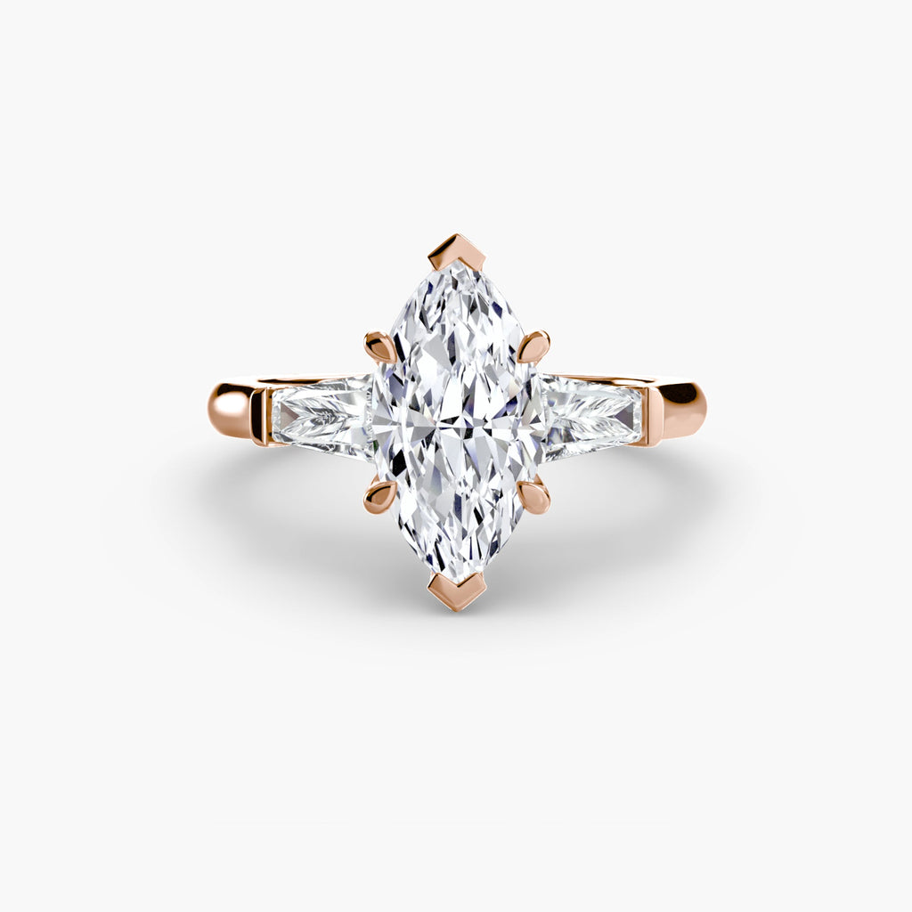 Three-Stone Ring (Baguette Side Stones) EclectiCarat