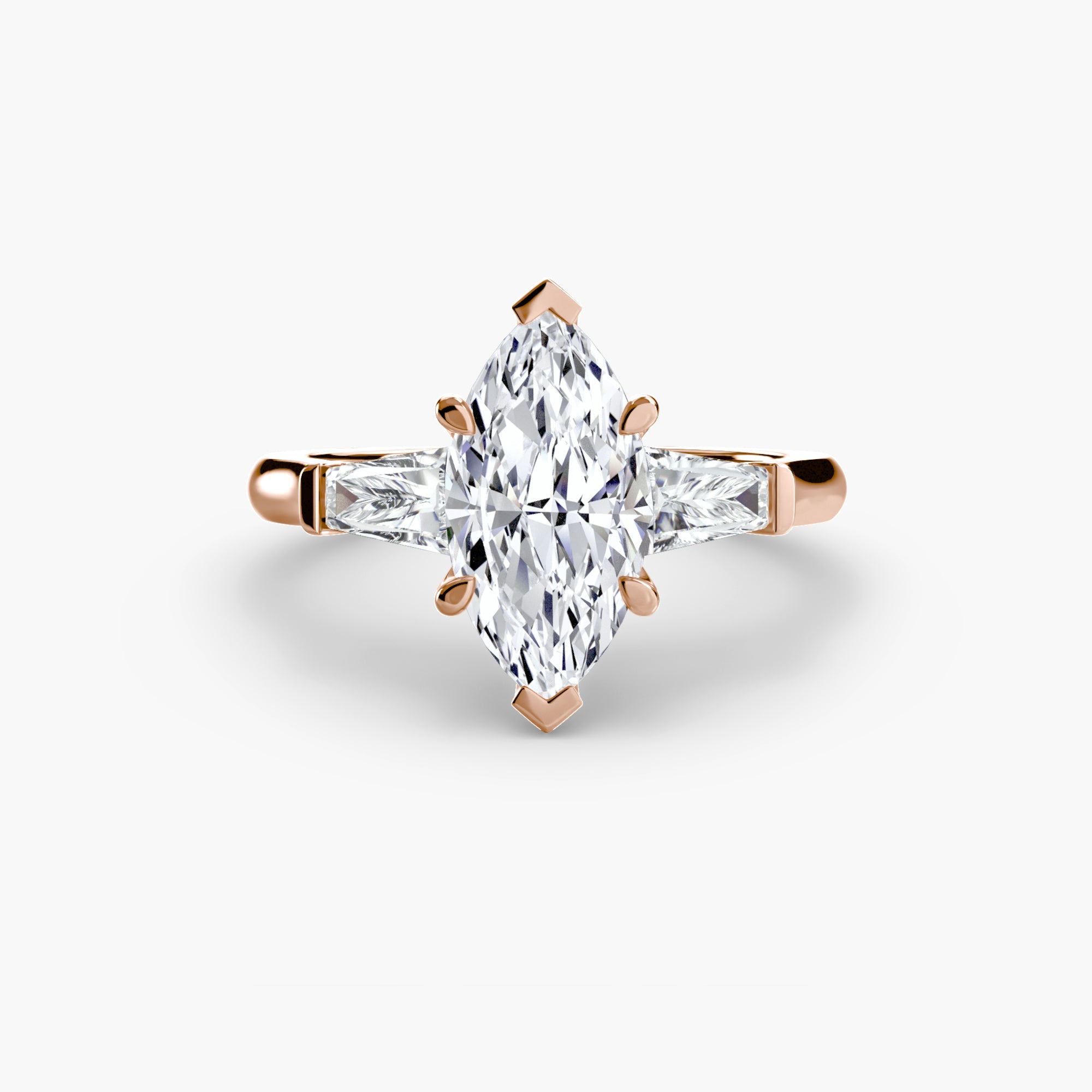 Three-Stone Ring (Baguette Side Stones) EclectiCarat