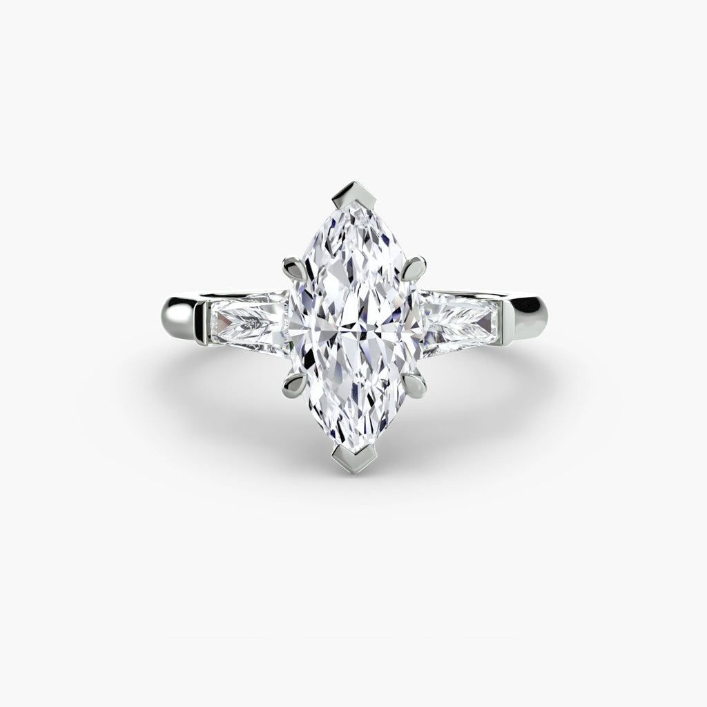 Three-Stone Ring (Baguette Side Stones) EclectiCarat