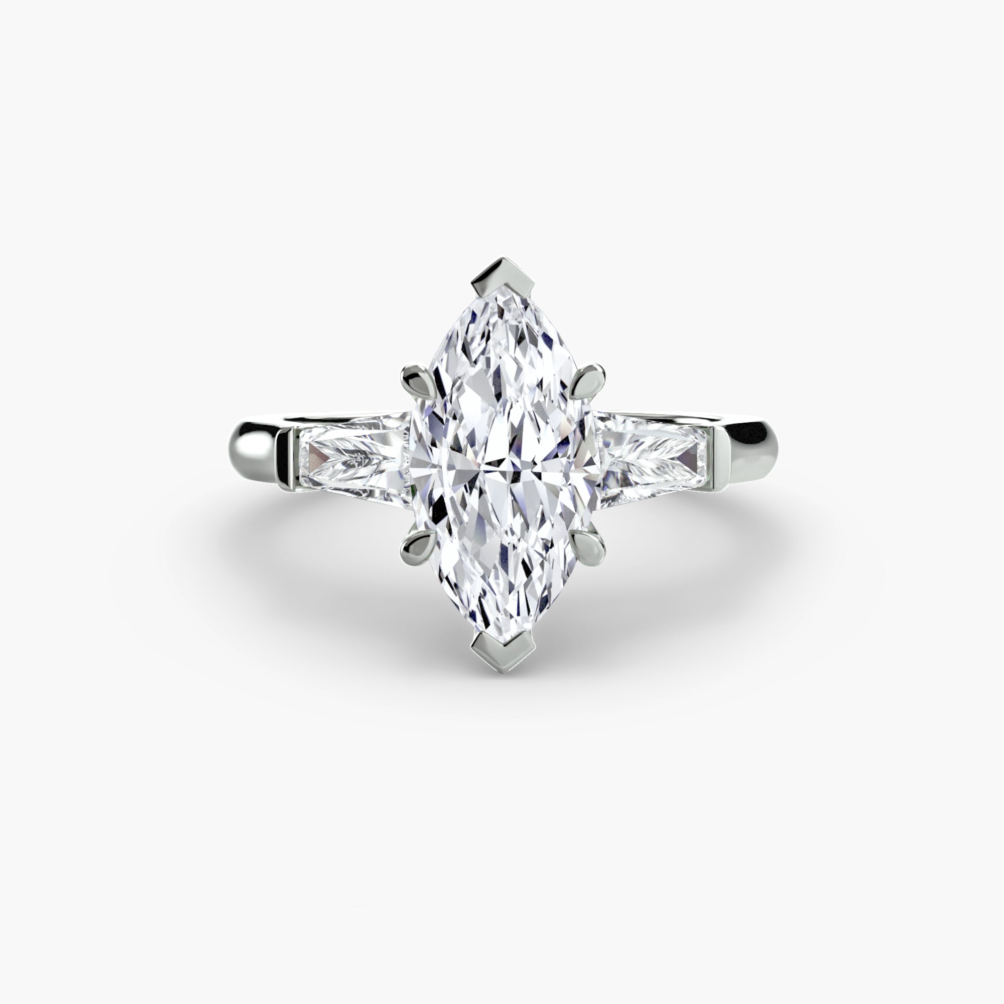Three-Stone Ring (Baguette Side Stones) EclectiCarat