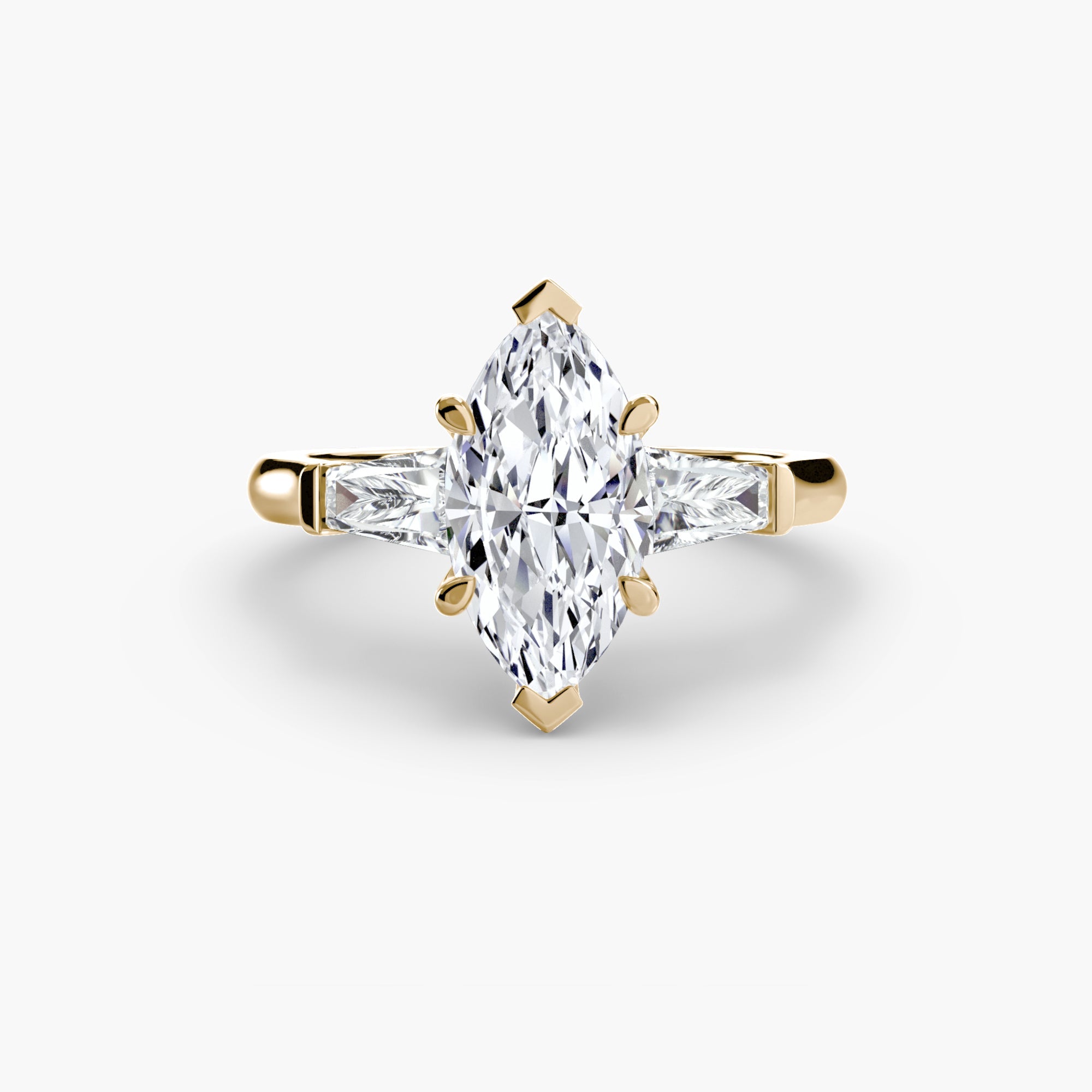 Three-Stone Ring (Baguette Side Stones) EclectiCarat