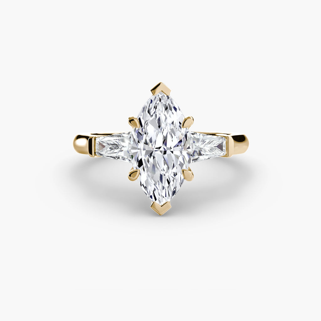 Three-Stone Ring (Baguette Side Stones) EclectiCarat