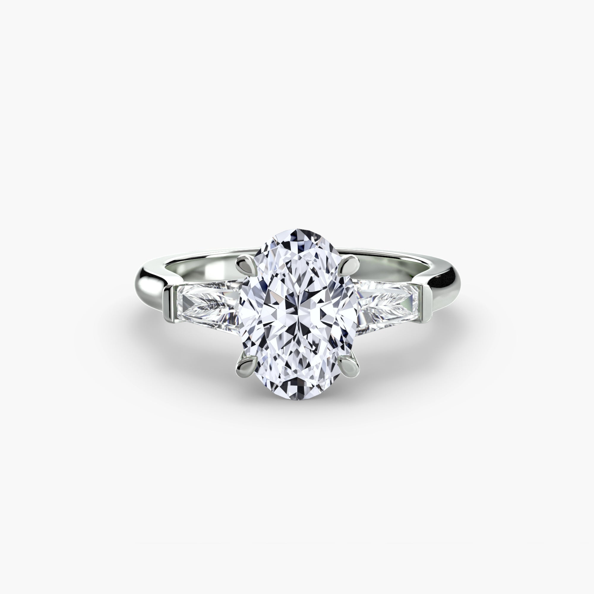 Three-Stone Ring (Baguette Side Stones) EclectiCarat