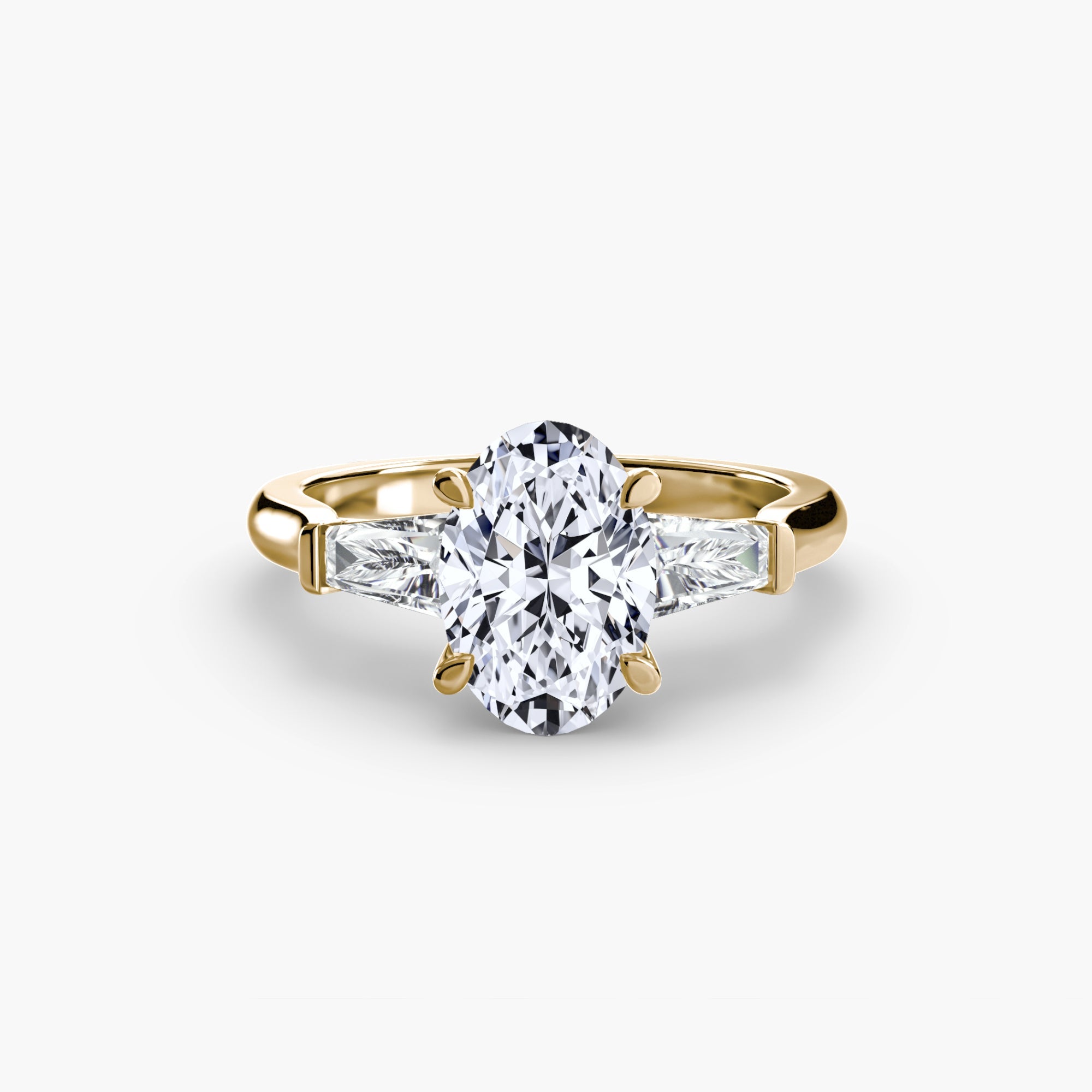 Three-Stone Ring (Baguette Side Stones) EclectiCarat