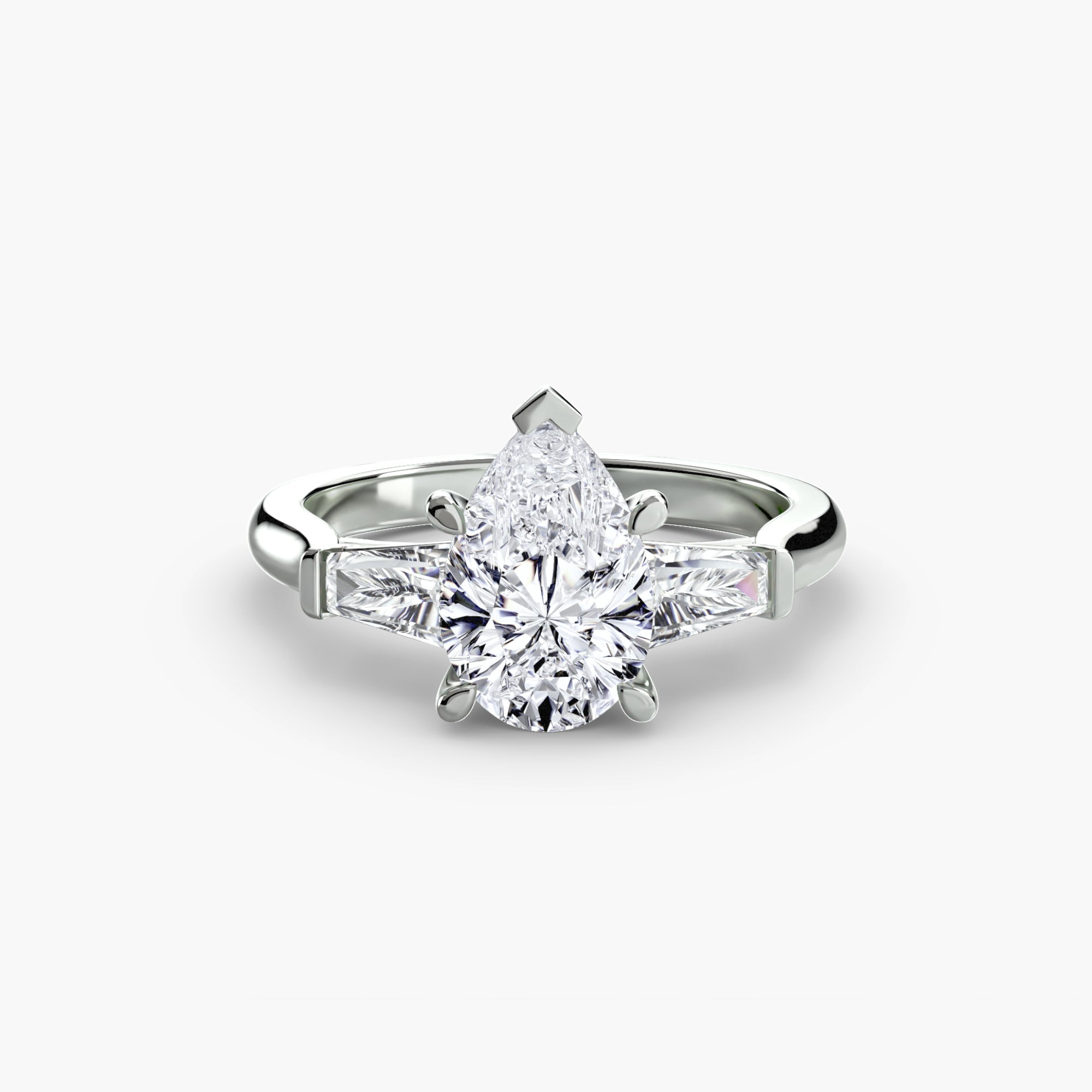 Three-Stone Ring (Baguette Side Stones) EclectiCarat