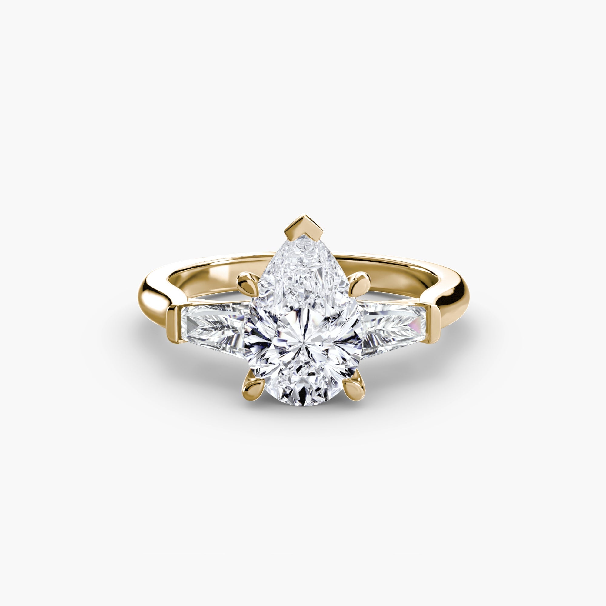 Three-Stone Ring (Baguette Side Stones) EclectiCarat