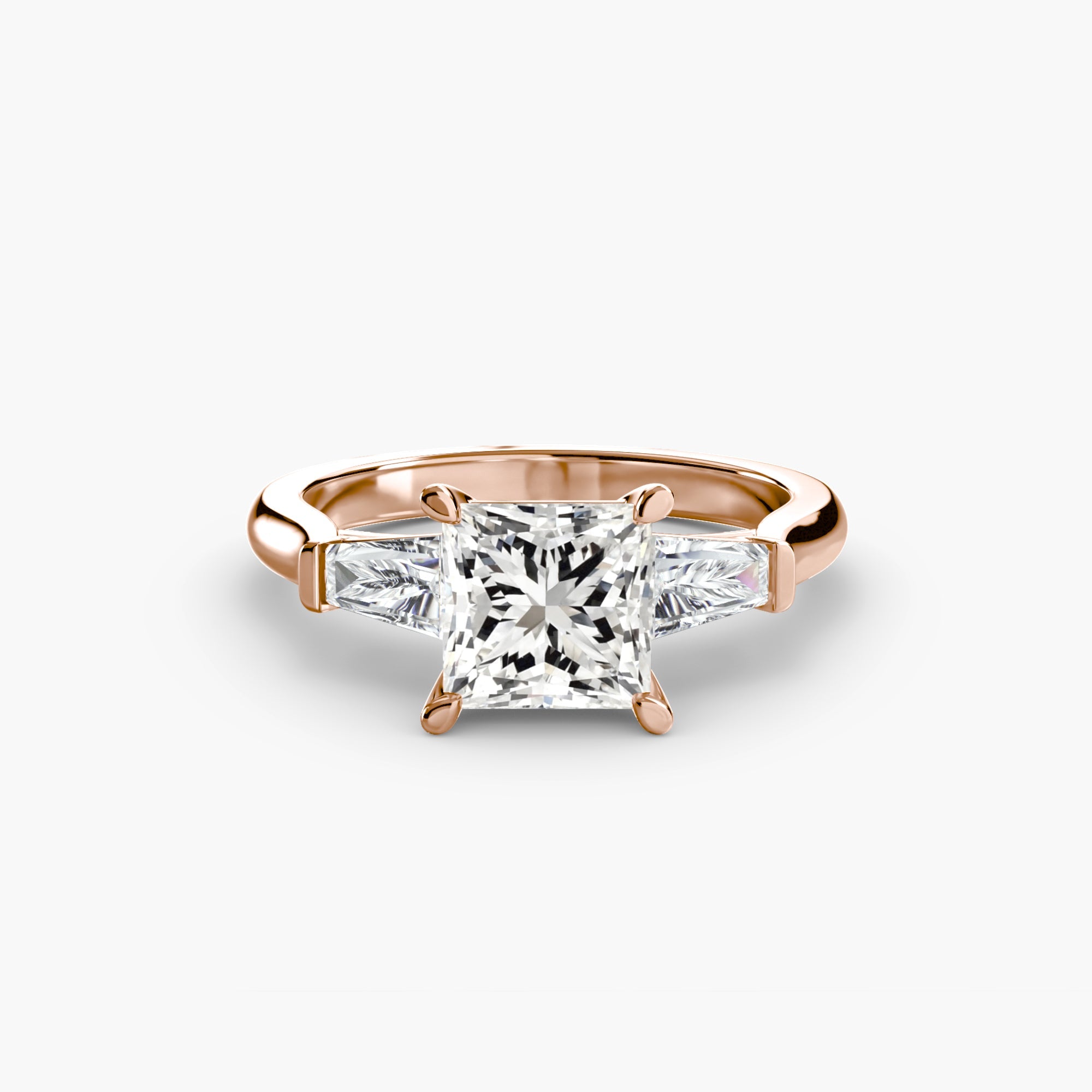 Three-Stone Ring (Baguette Side Stones) EclectiCarat