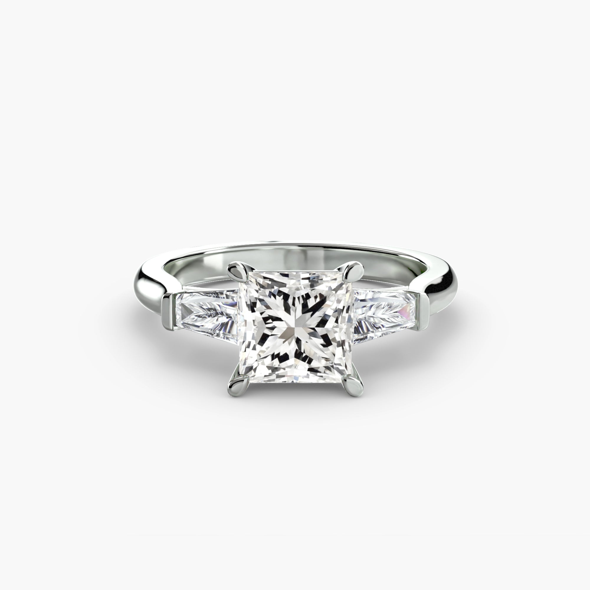 Three-Stone Ring (Baguette Side Stones) EclectiCarat