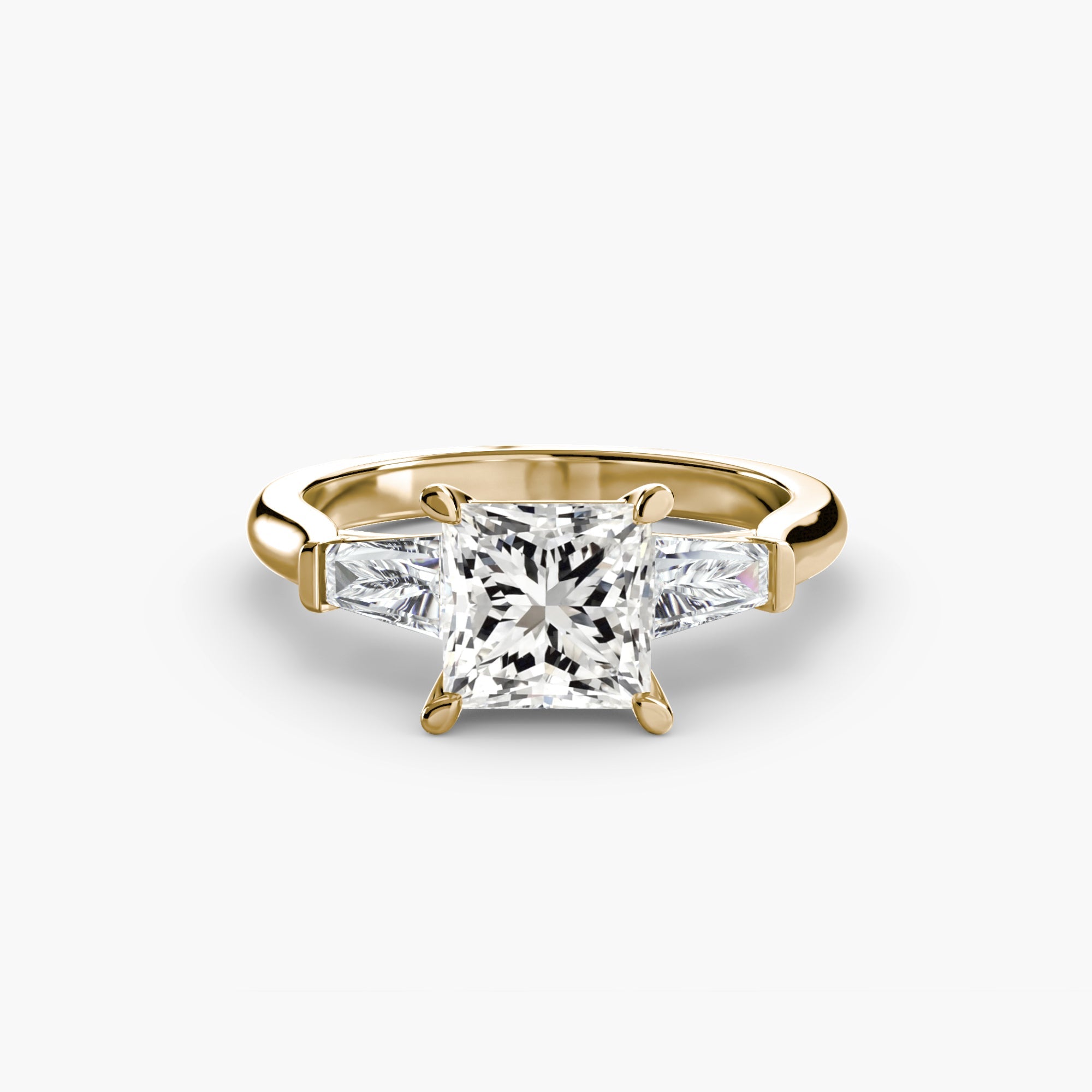 Three-Stone Ring (Baguette Side Stones) EclectiCarat