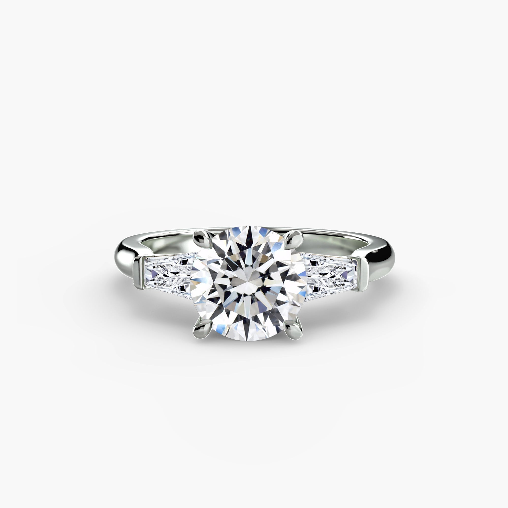Three-Stone Ring (Baguette Side Stones) EclectiCarat