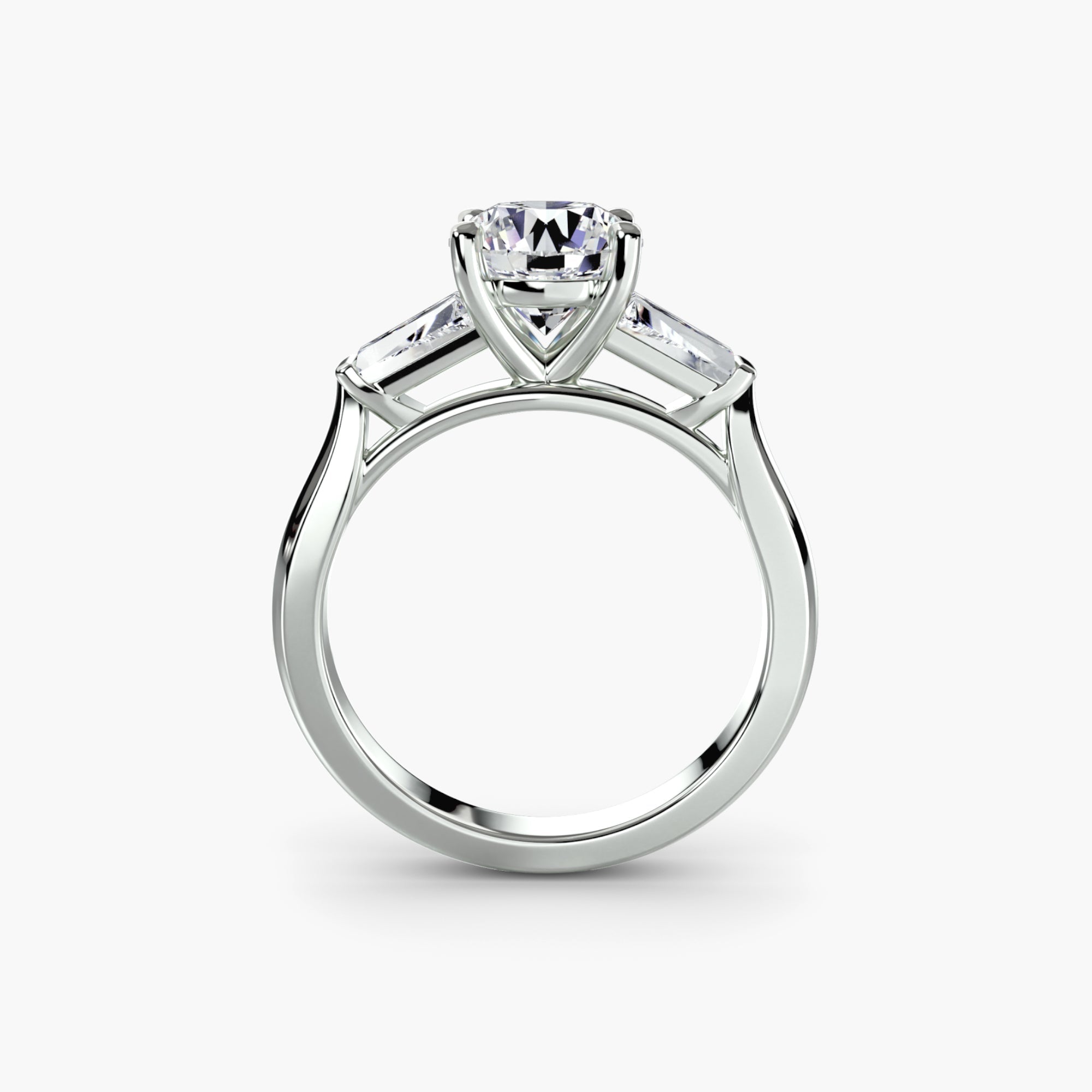 Three-Stone Ring (Baguette Side Stones) EclectiCarat