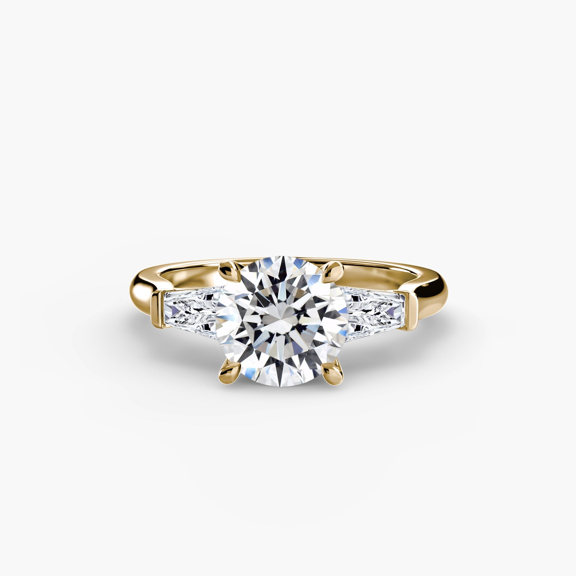 Three-Stone Ring (Baguette Side Stones) EclectiCarat
