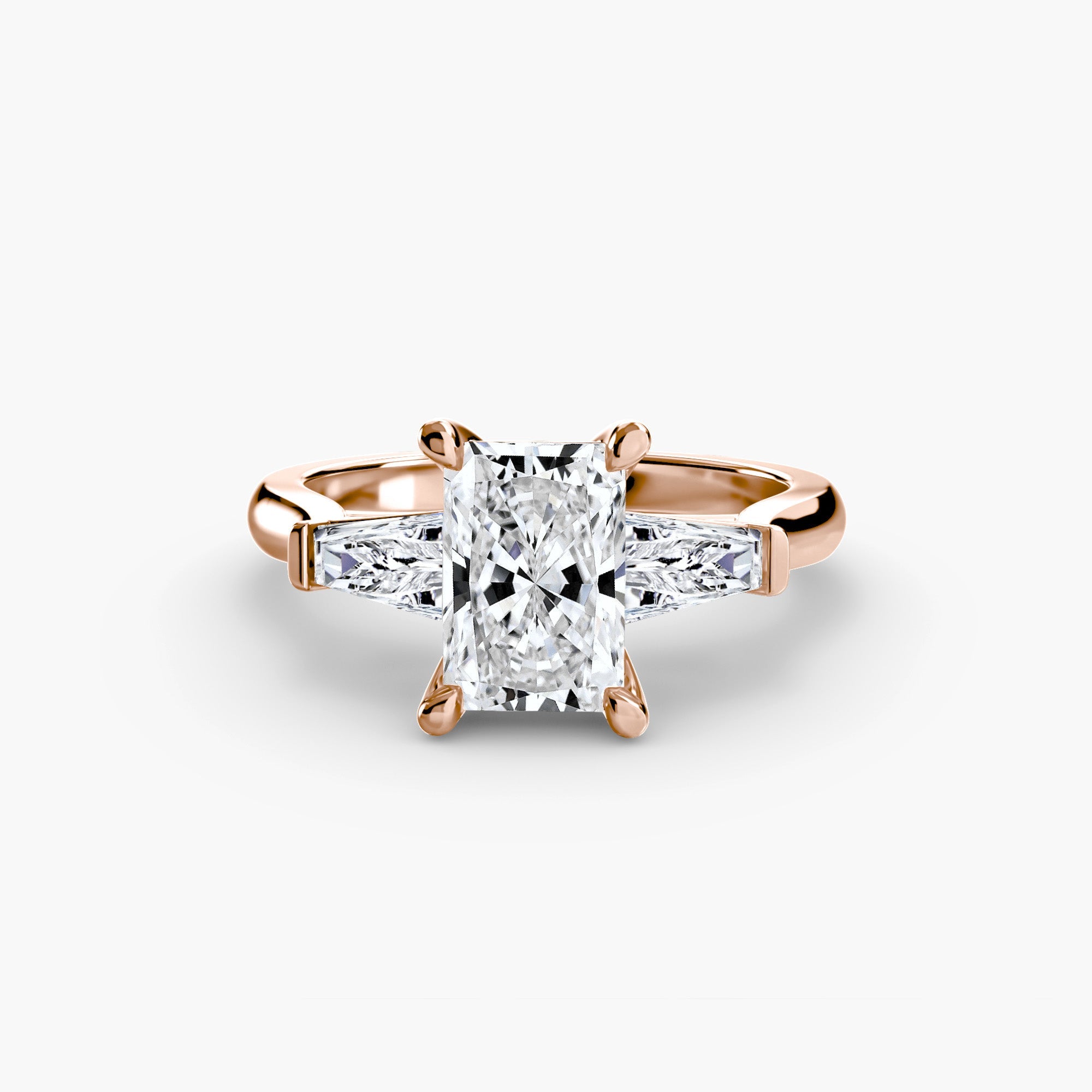 Three-Stone Ring (Baguette Side Stones) 2 EclectiCarat