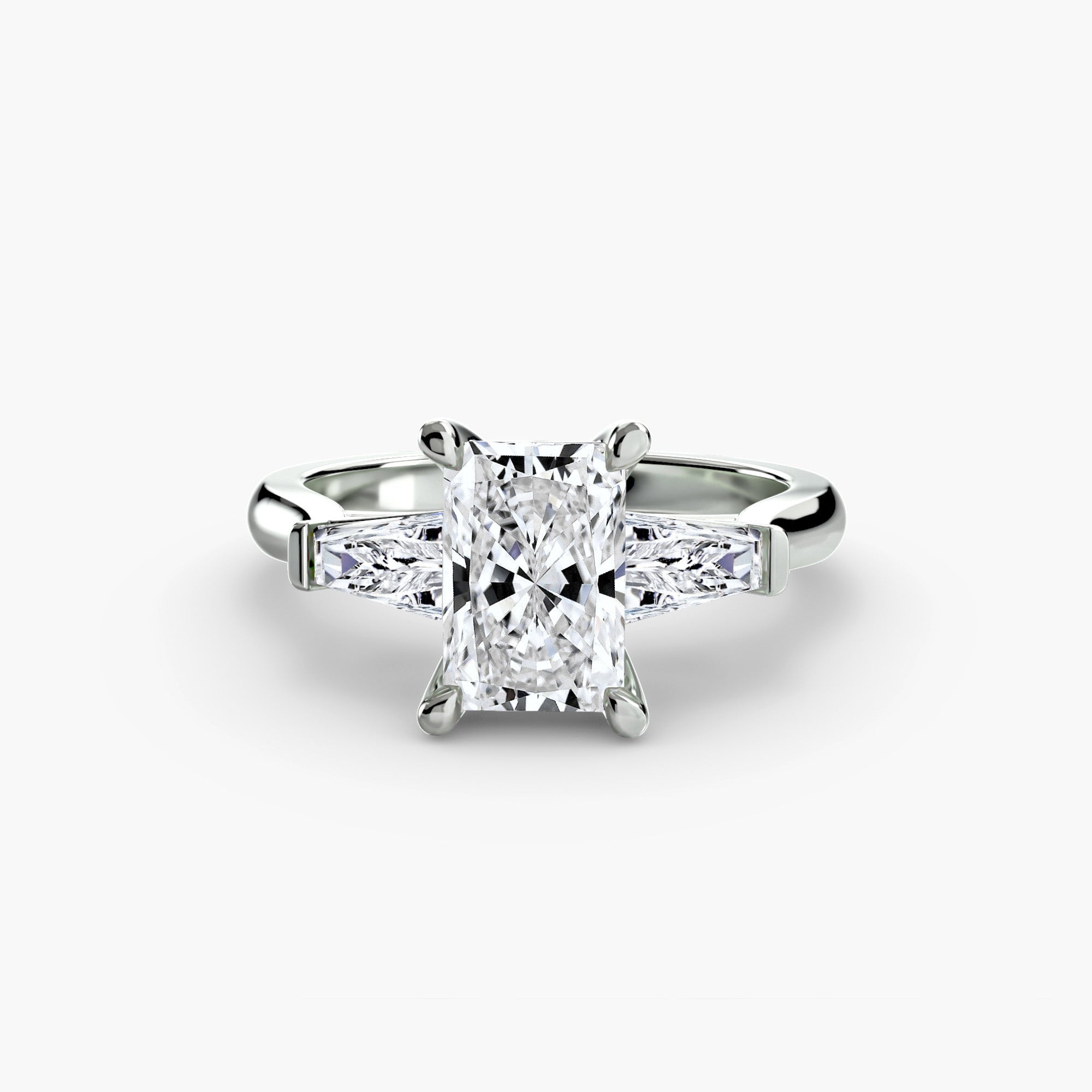 Three-Stone Ring (Baguette Side Stones) 2 EclectiCarat