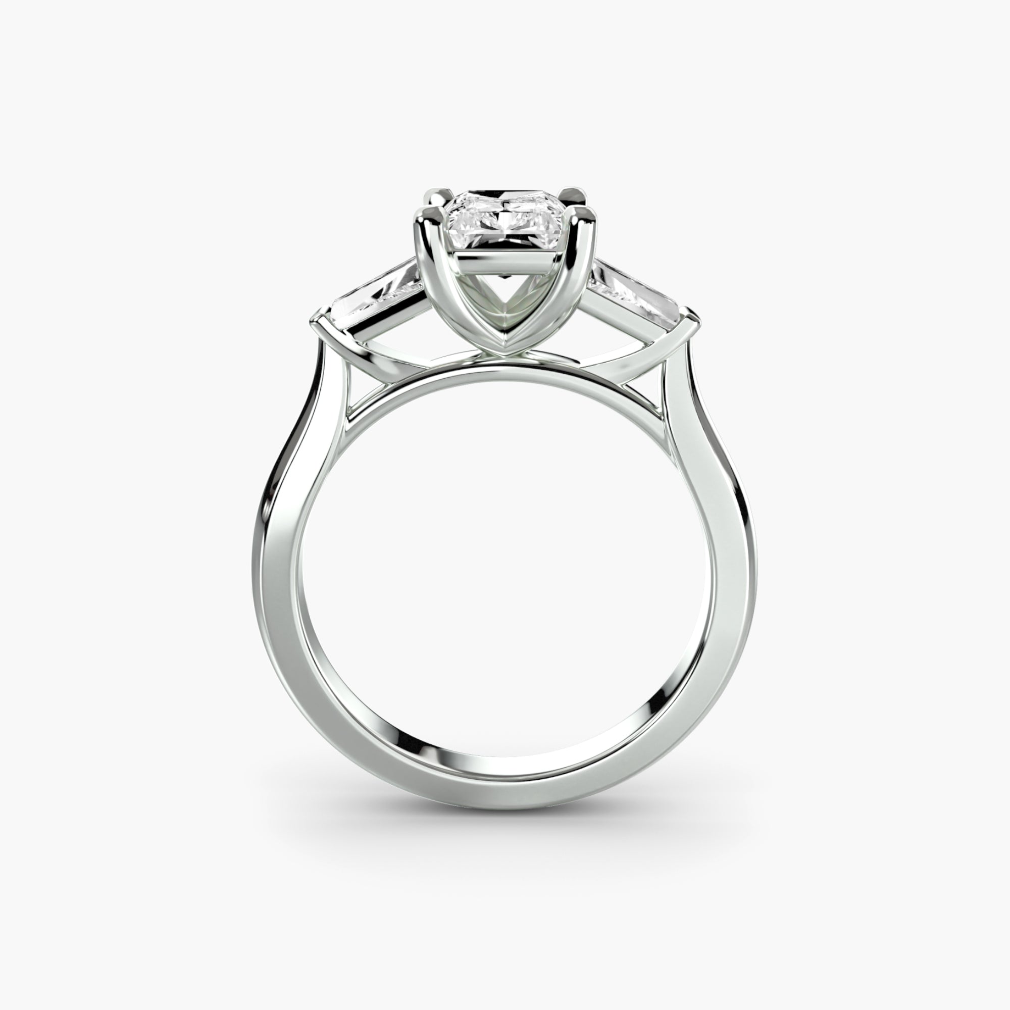 Three-Stone Ring (Baguette Side Stones) 2 EclectiCarat