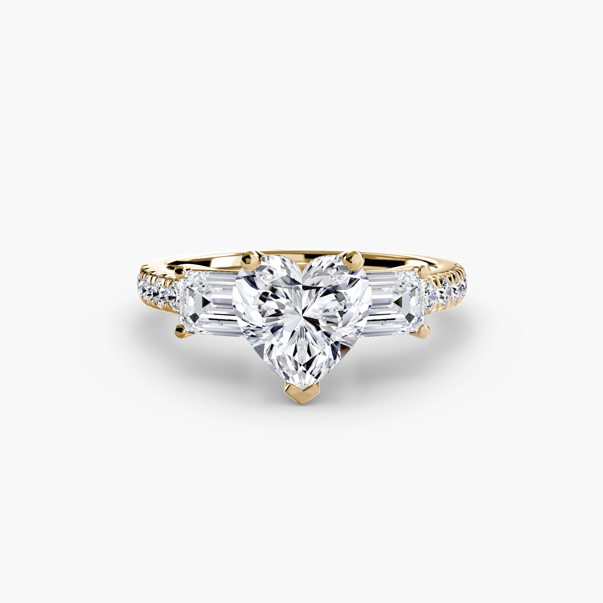 Three-Stone Ring with Pavé Band 4 EclectiCarat