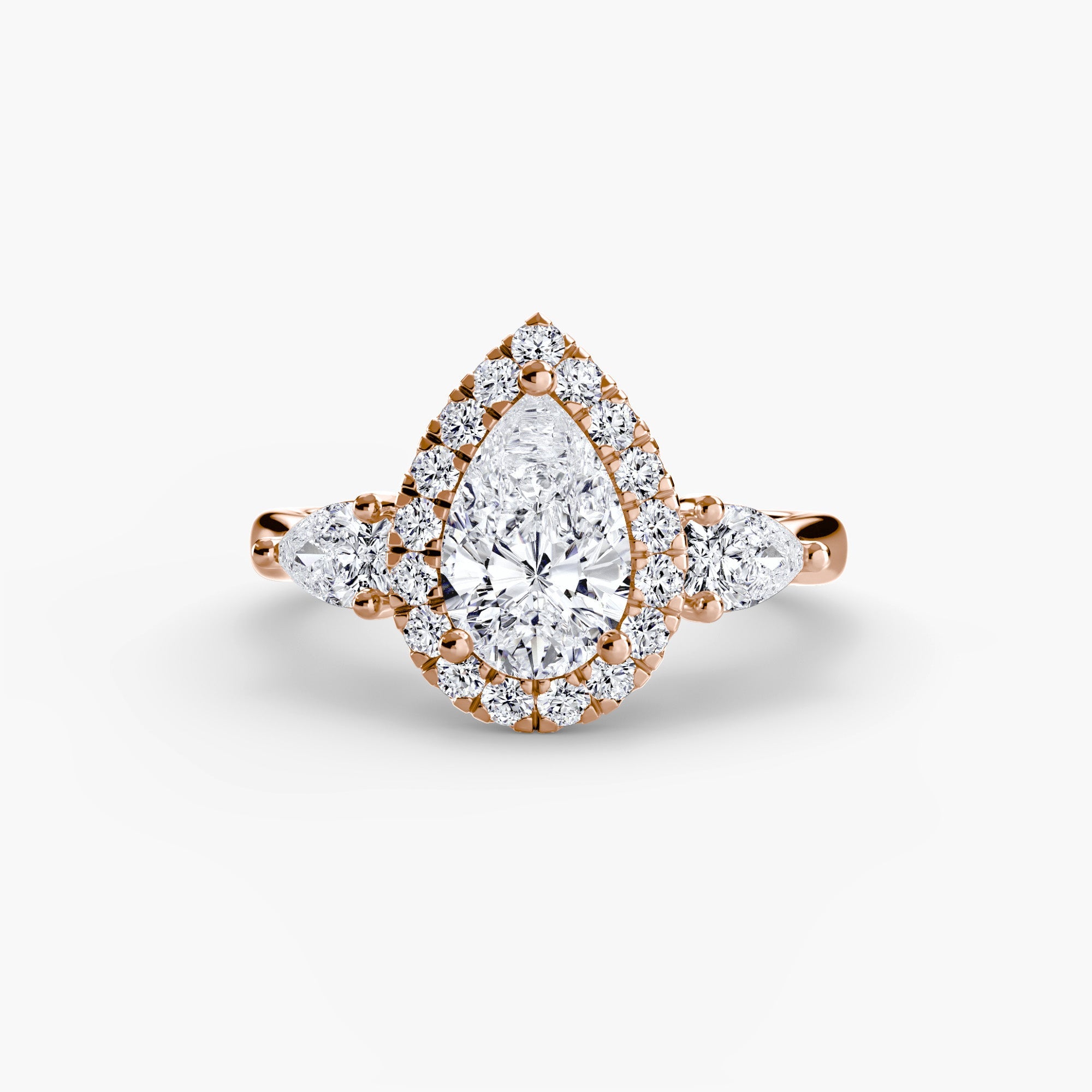 Three-Stone Ring with Halo EclectiCarat