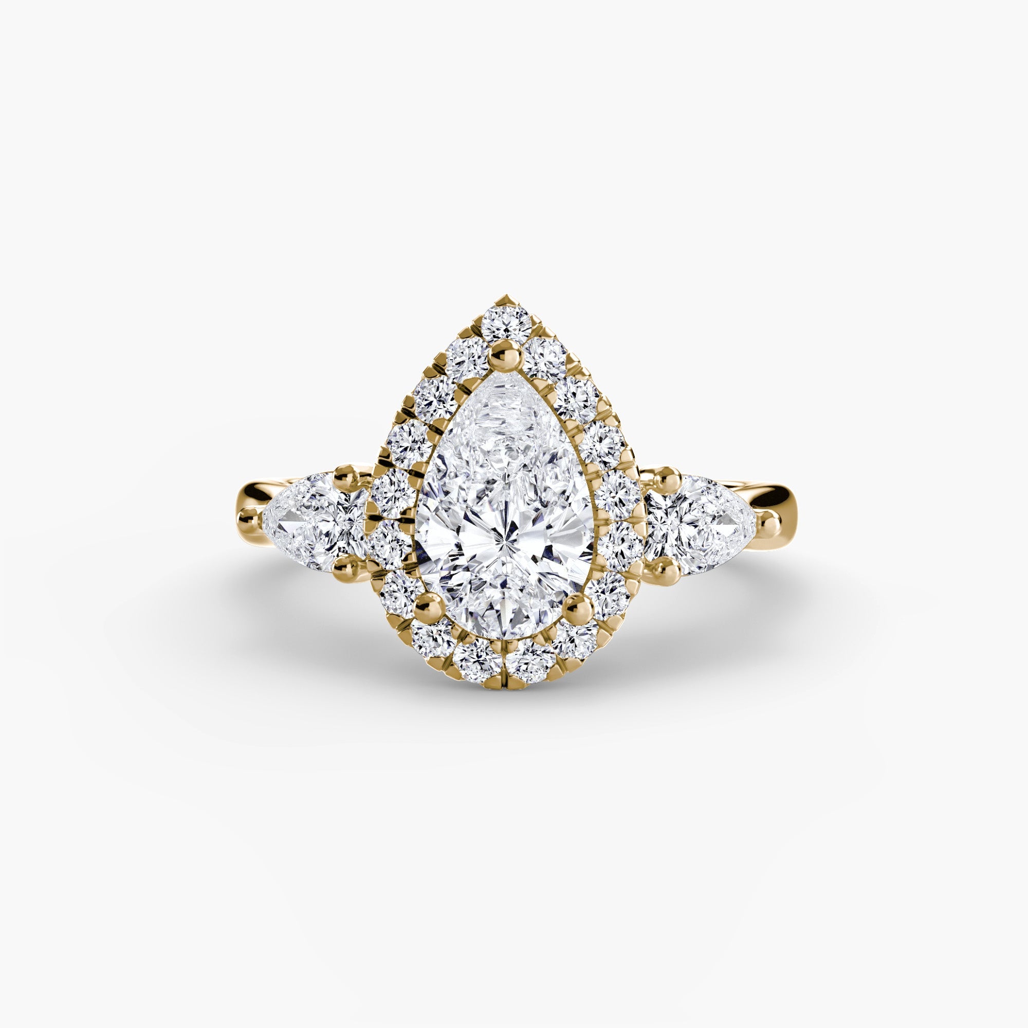 Three-Stone Ring with Halo EclectiCarat