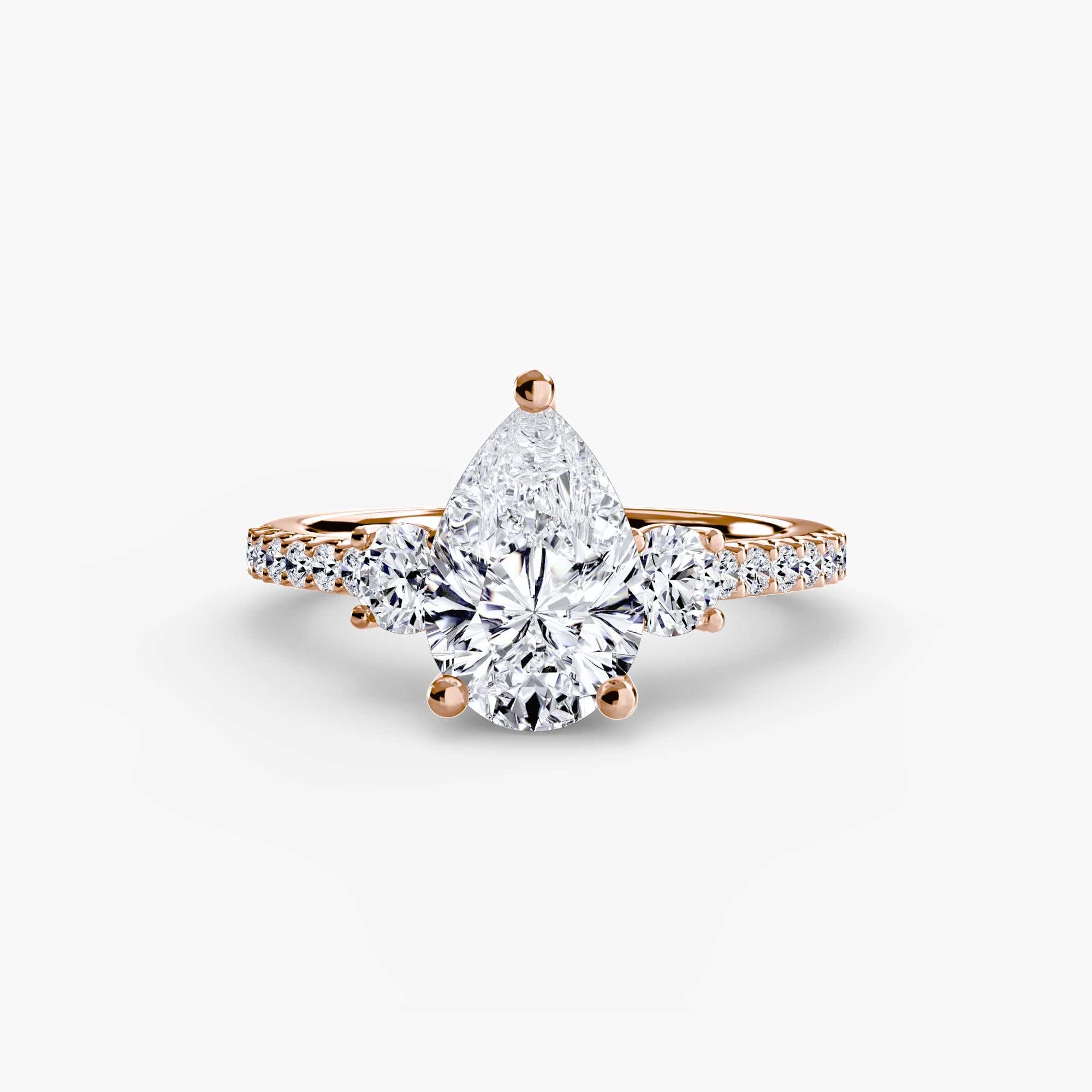 Three-Stone Ring with Pavé Band 5 - EclectiCarat