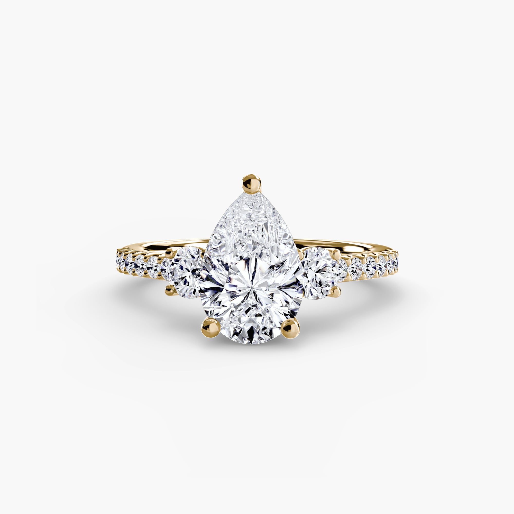 Three-Stone Ring with Pavé Band 5 - EclectiCarat