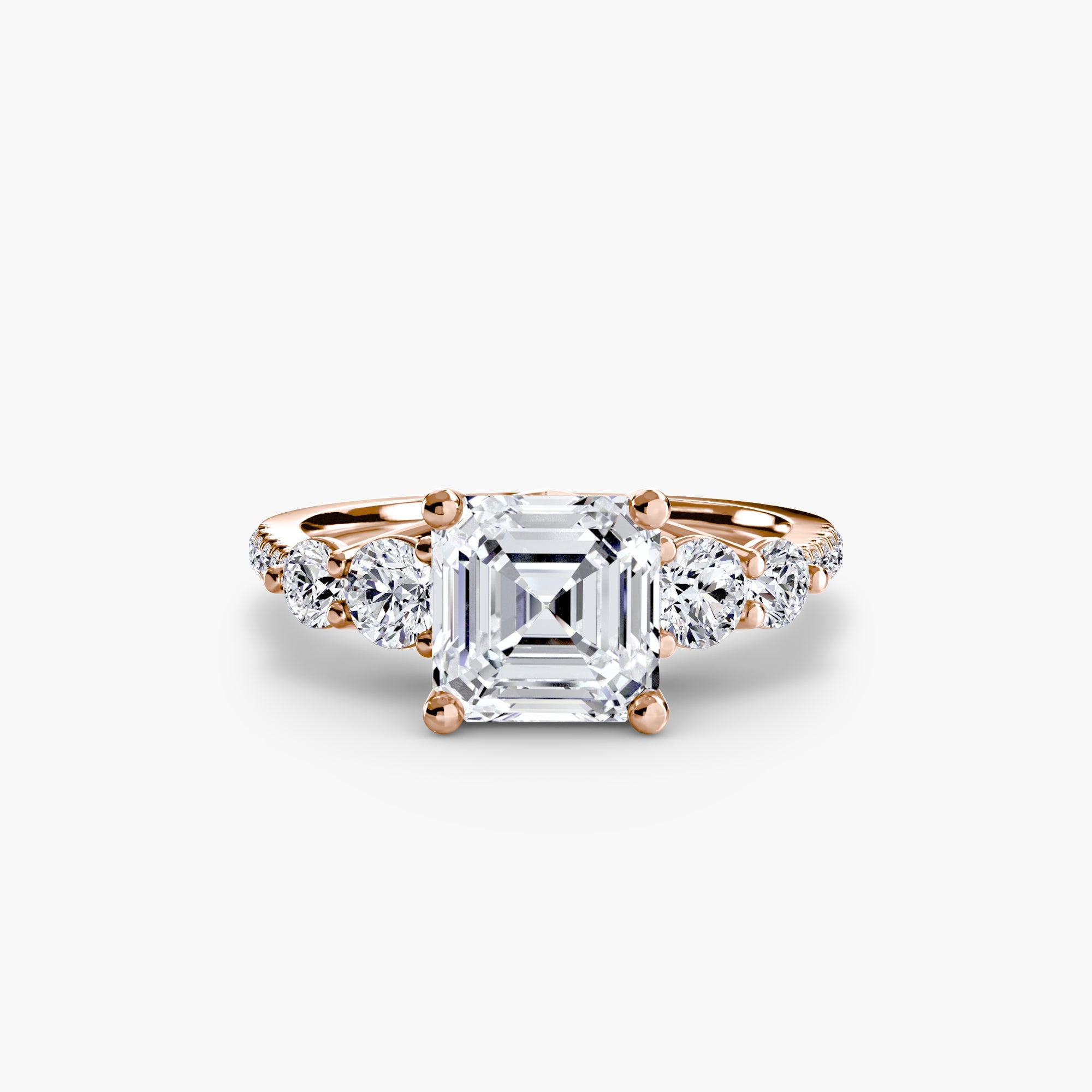 Five Stone Ring with Pavé Band EclectiCarat