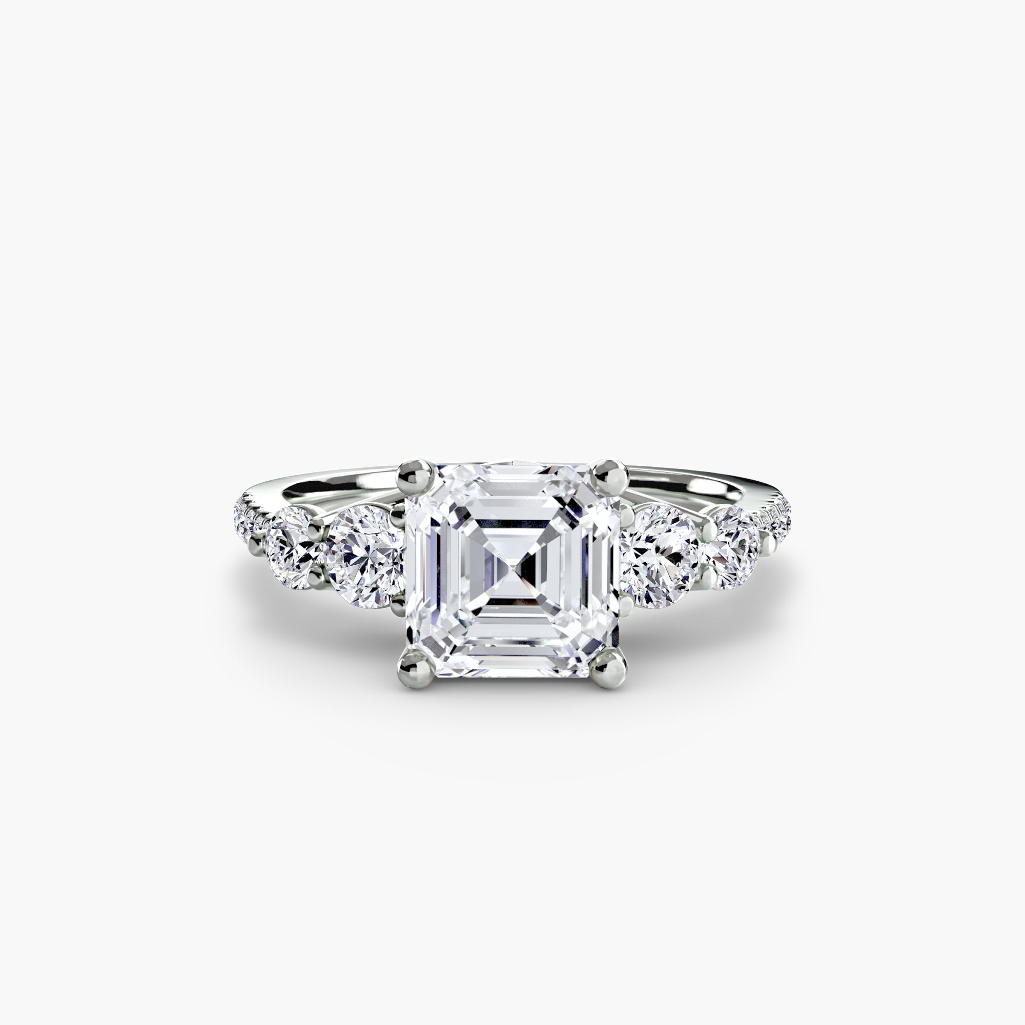 Five Stone Ring with Pavé Band EclectiCarat