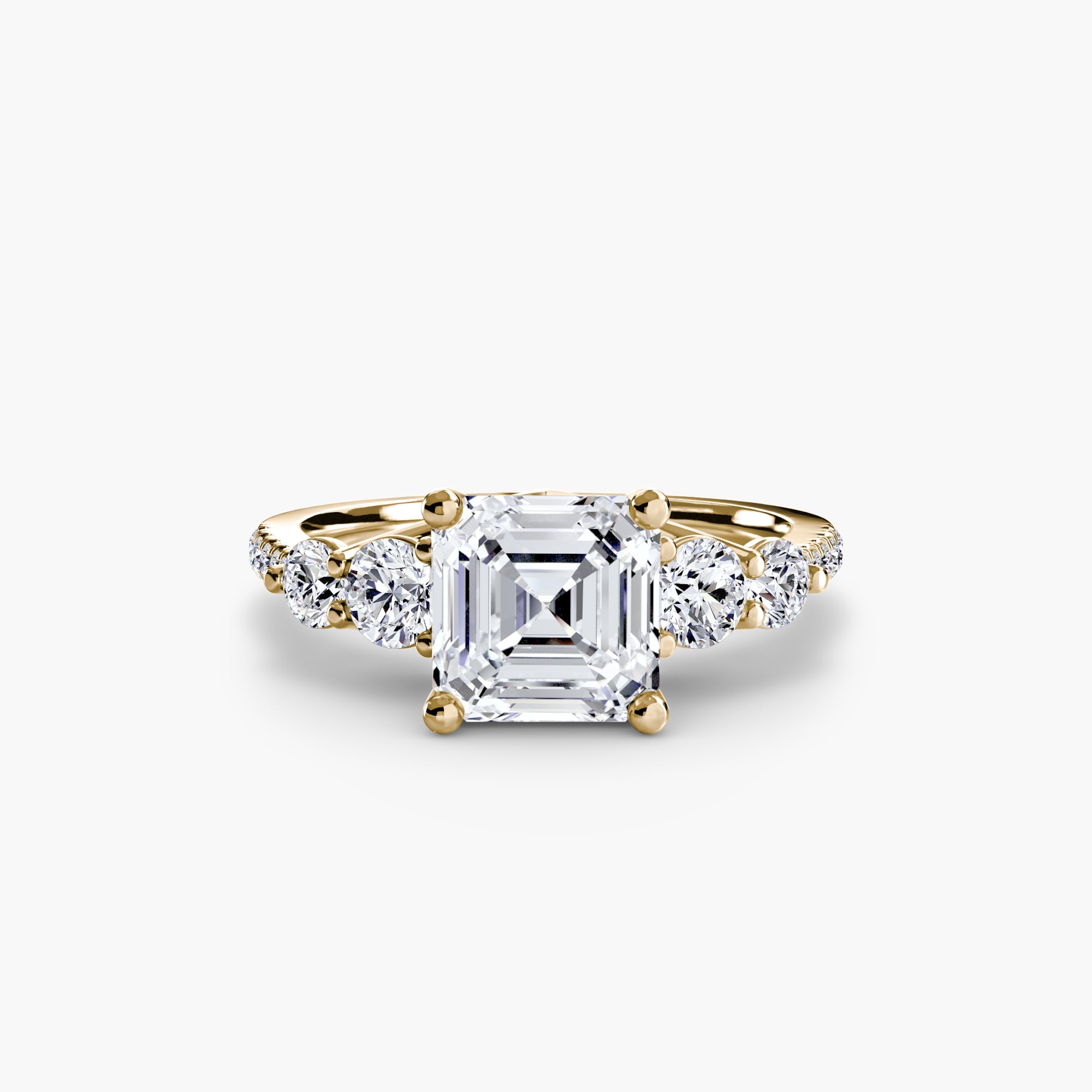 Five Stone Ring with Pavé Band EclectiCarat