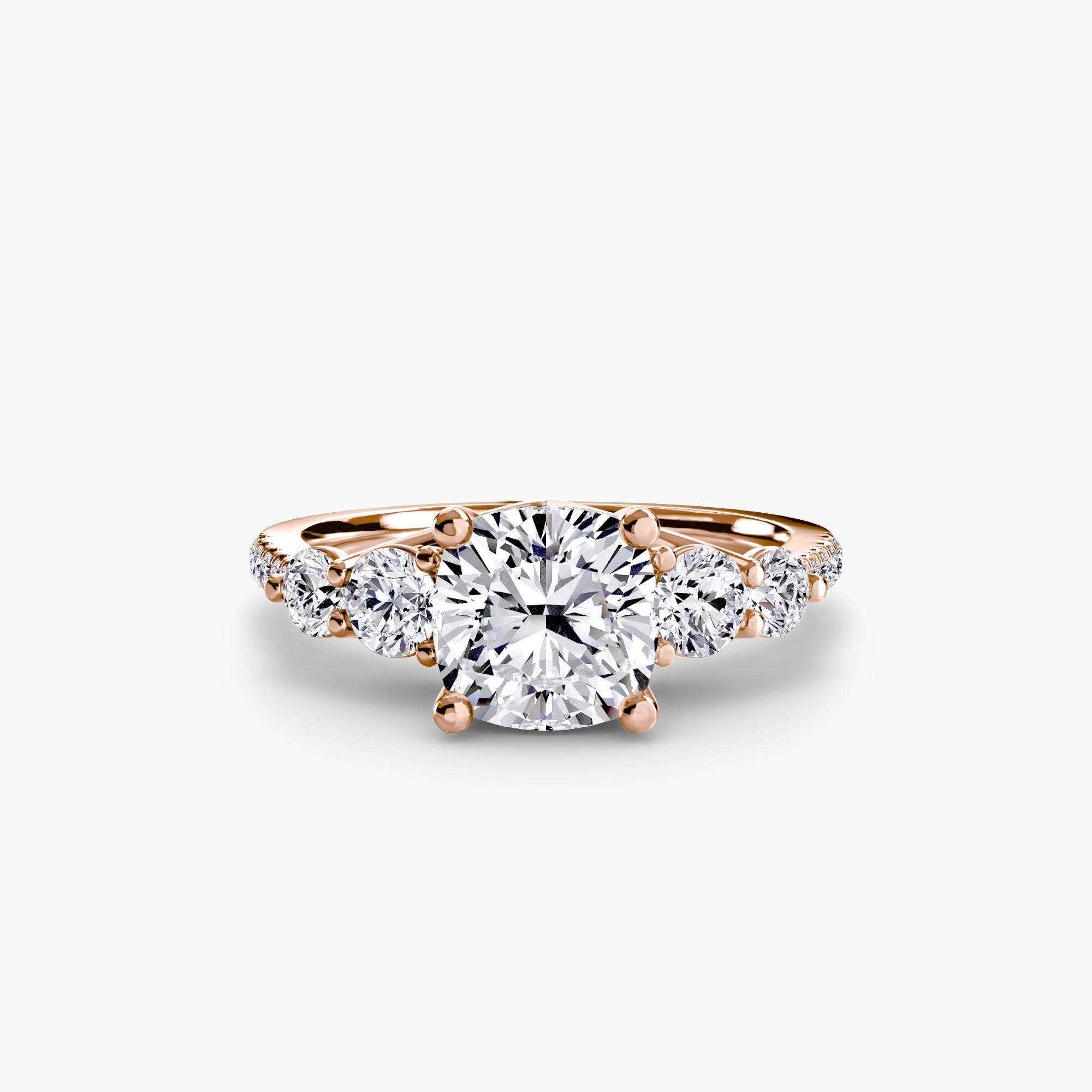 Five Stone Ring with Pavé Band EclectiCarat