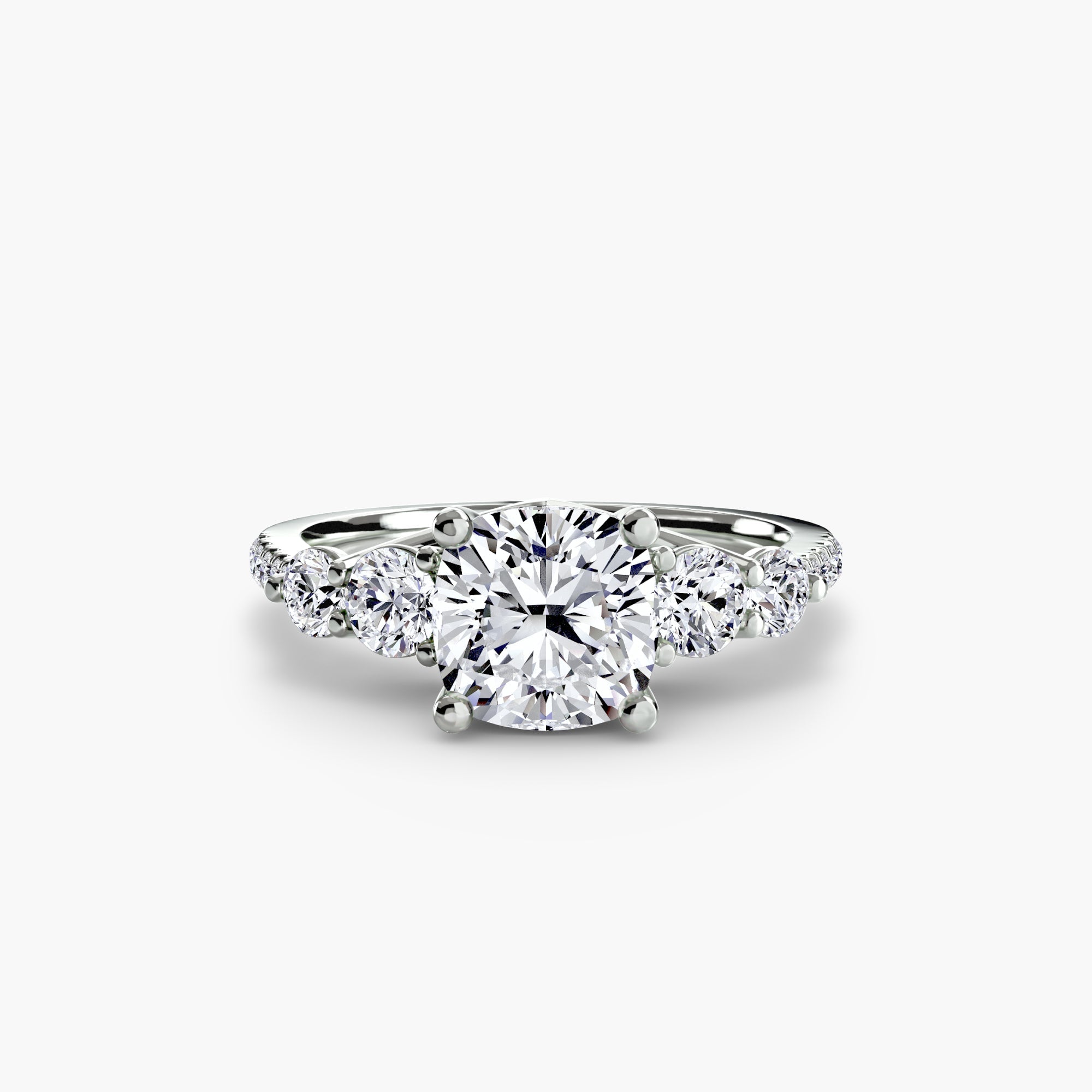 Five Stone Ring with Pavé Band EclectiCarat
