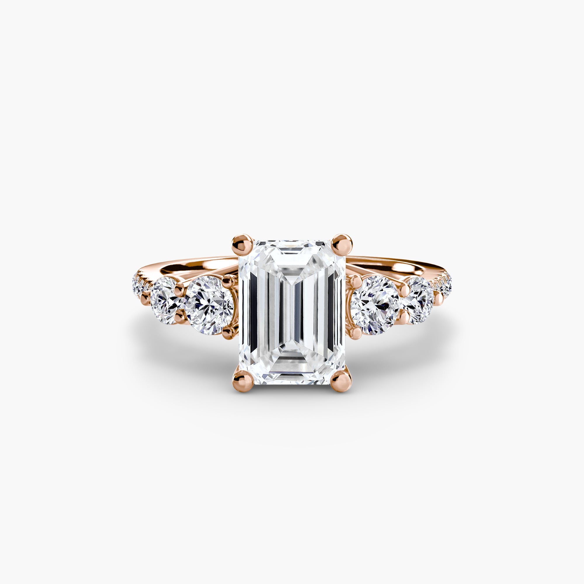 Five Stone Ring with Pavé Band EclectiCarat