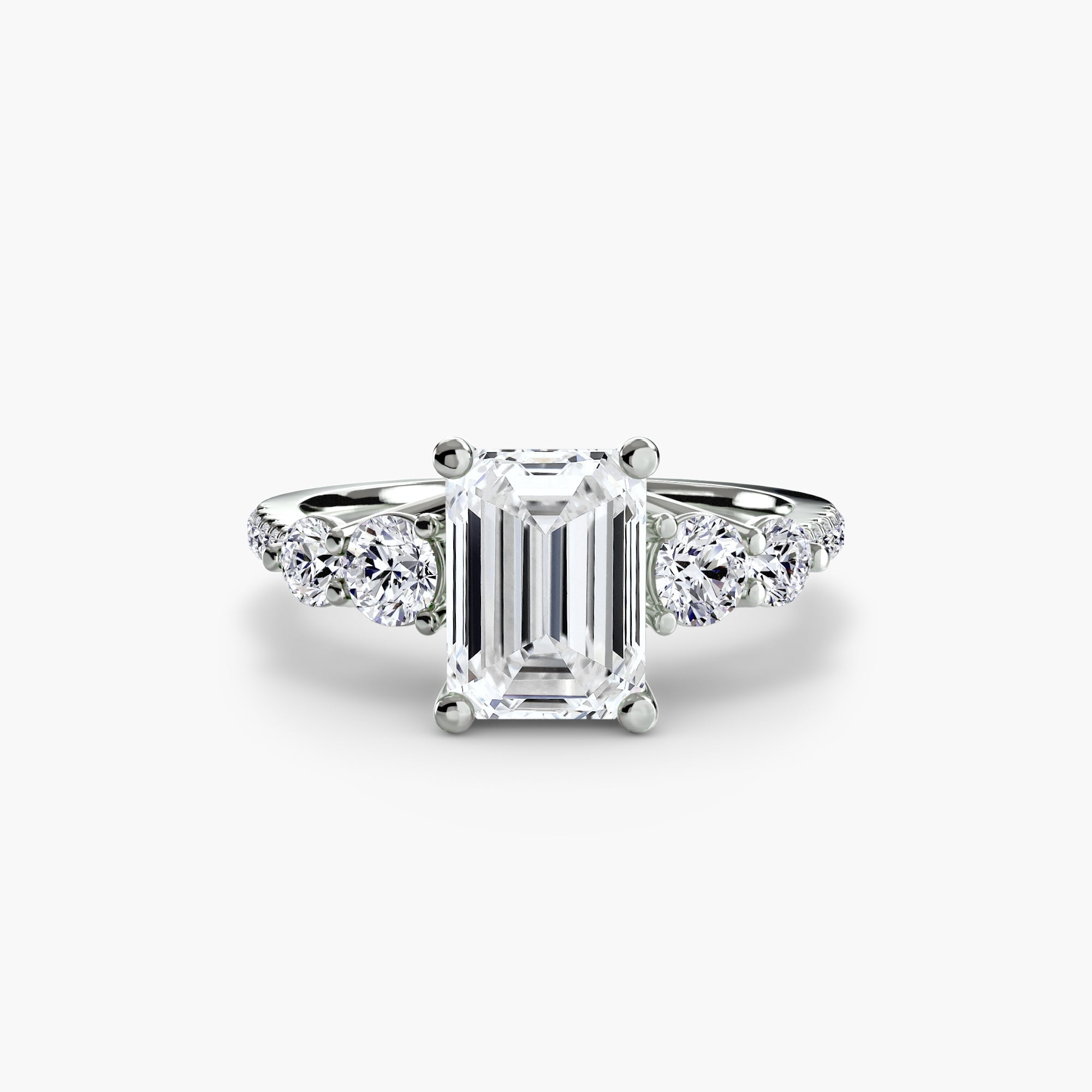 Five Stone Ring with Pavé Band EclectiCarat