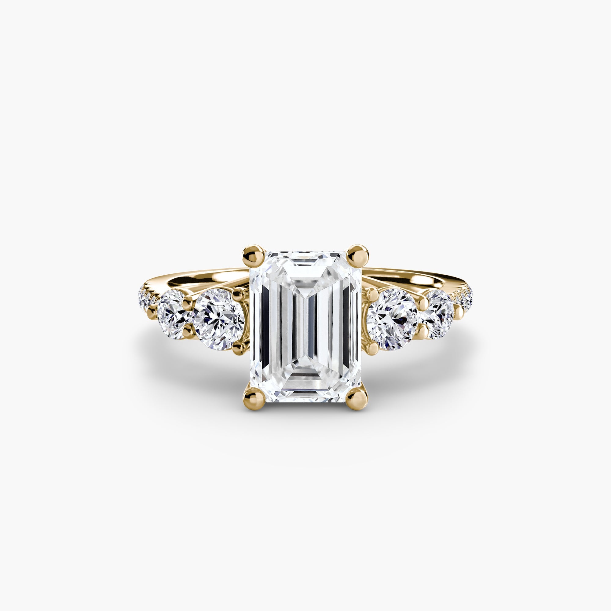 Five Stone Ring with Pavé Band EclectiCarat