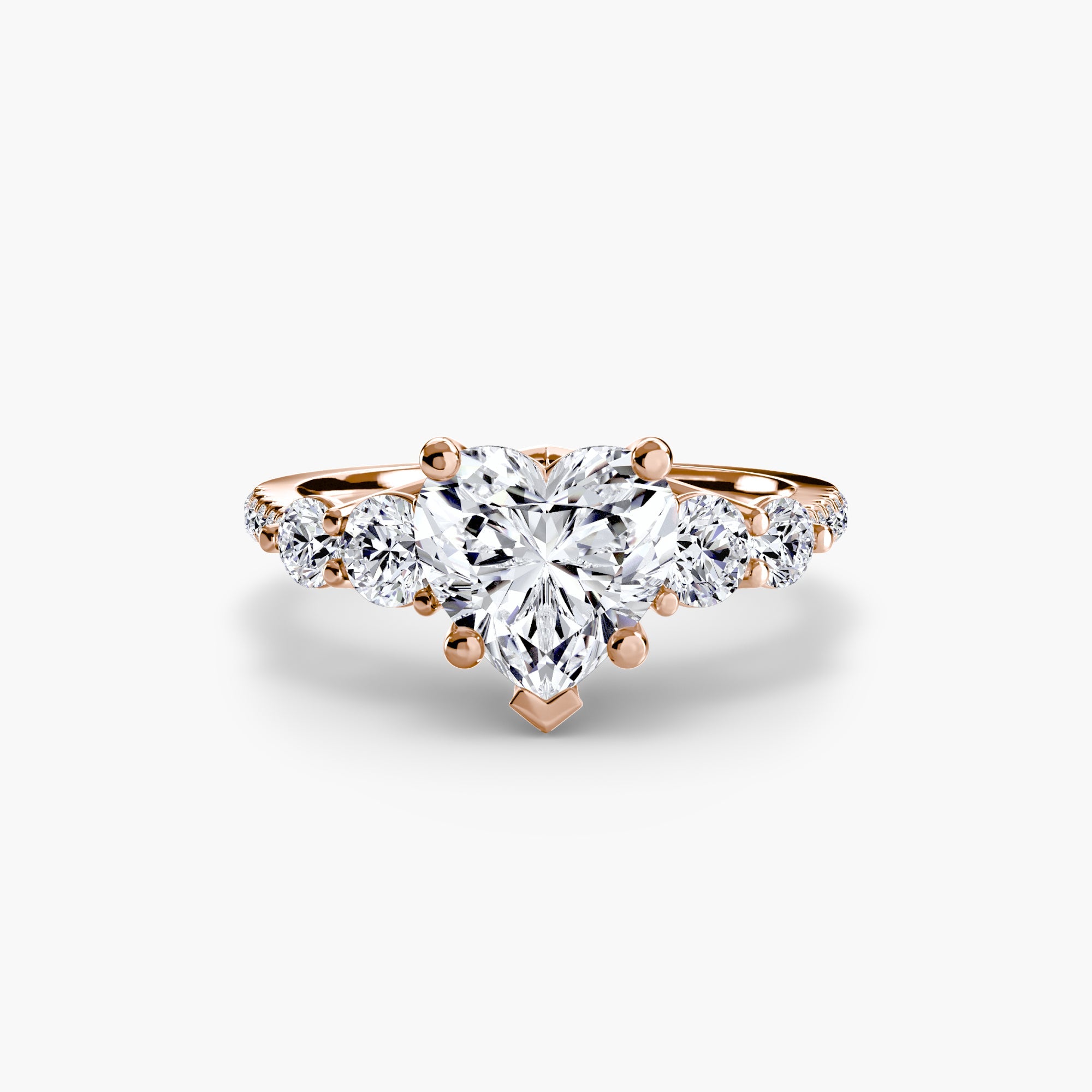 Five Stone Ring with Pavé Band EclectiCarat