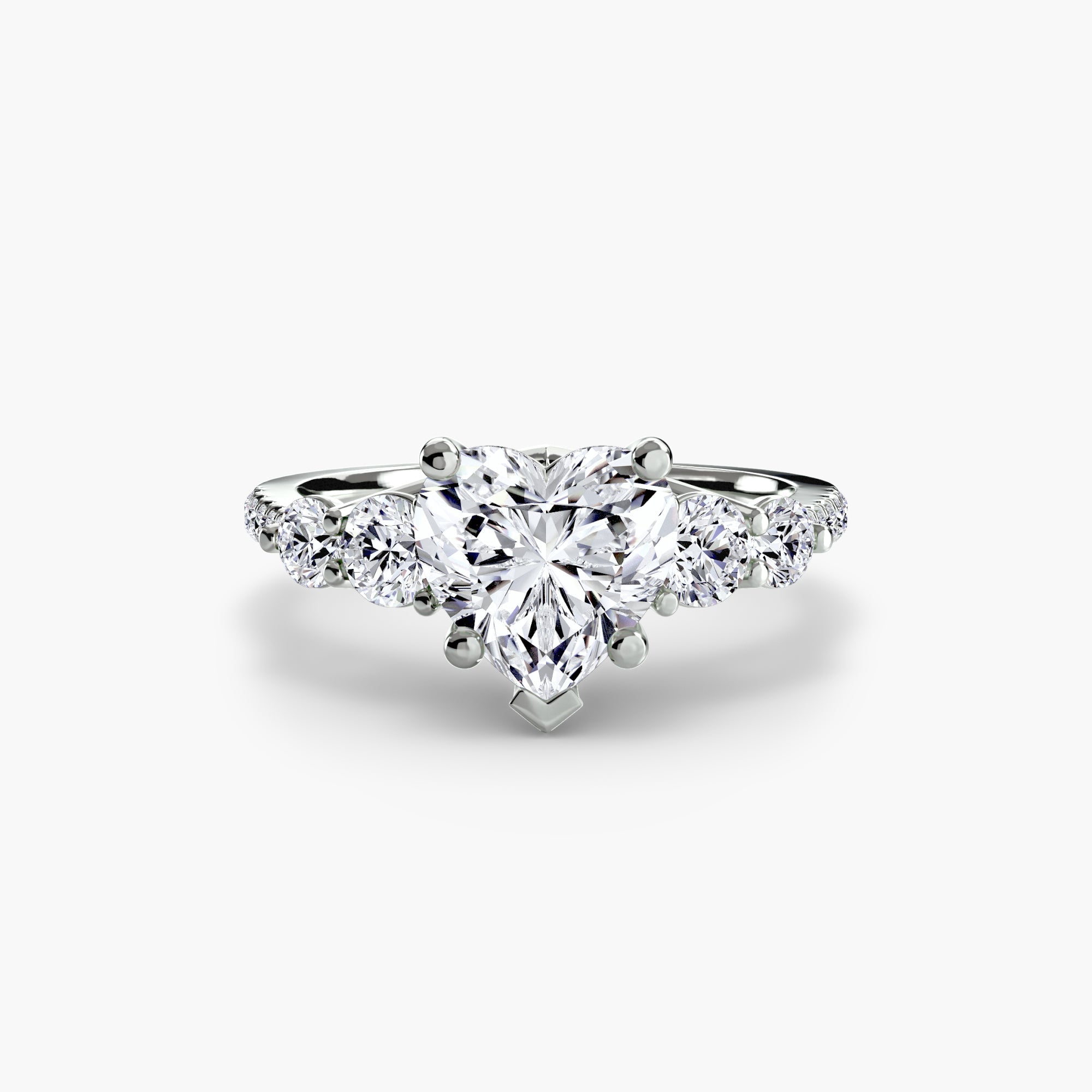 Five Stone Ring with Pavé Band EclectiCarat