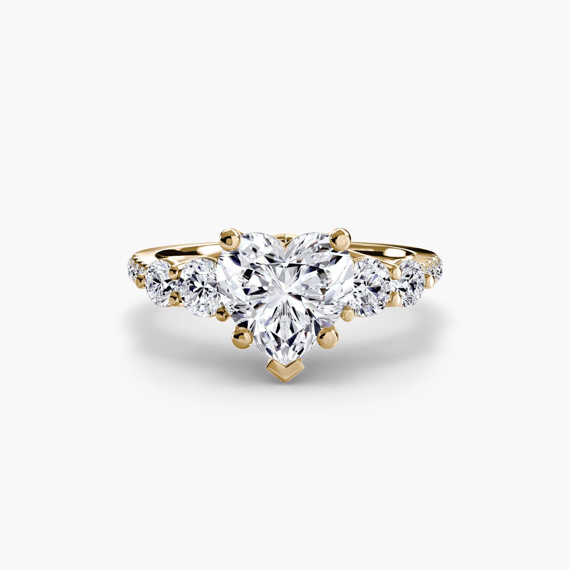 Five Stone Ring with Pavé Band EclectiCarat