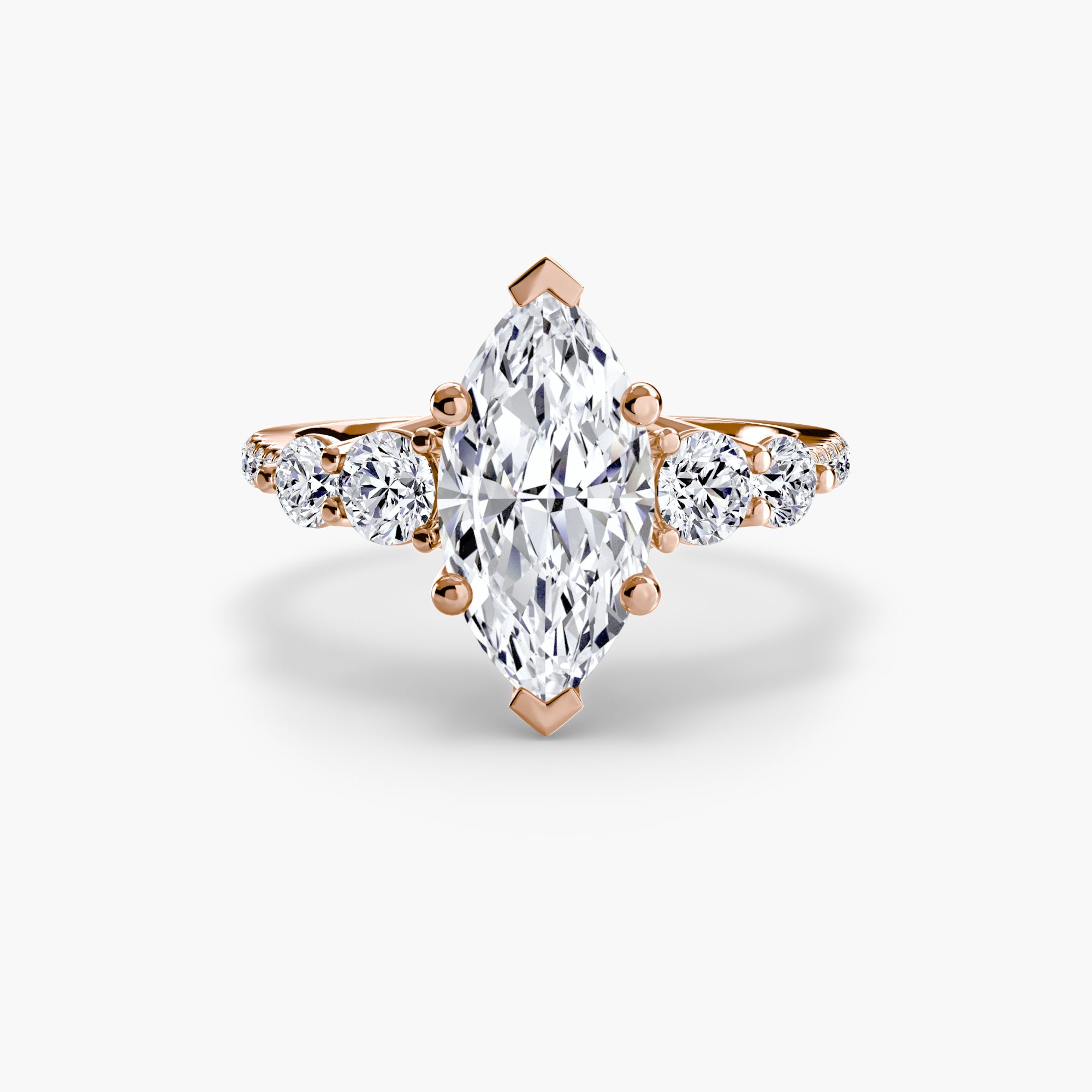 Five Stone Ring with Pavé Band EclectiCarat