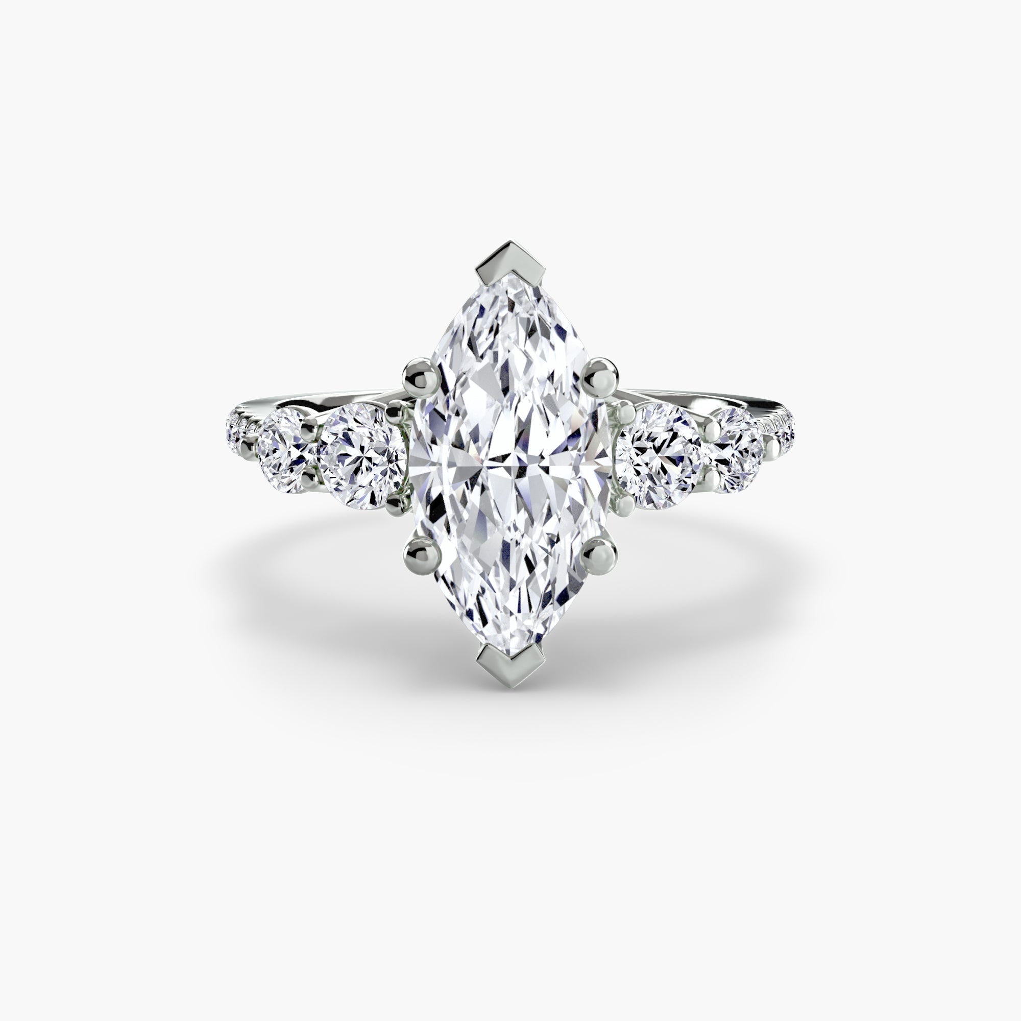 Five Stone Ring with Pavé Band EclectiCarat