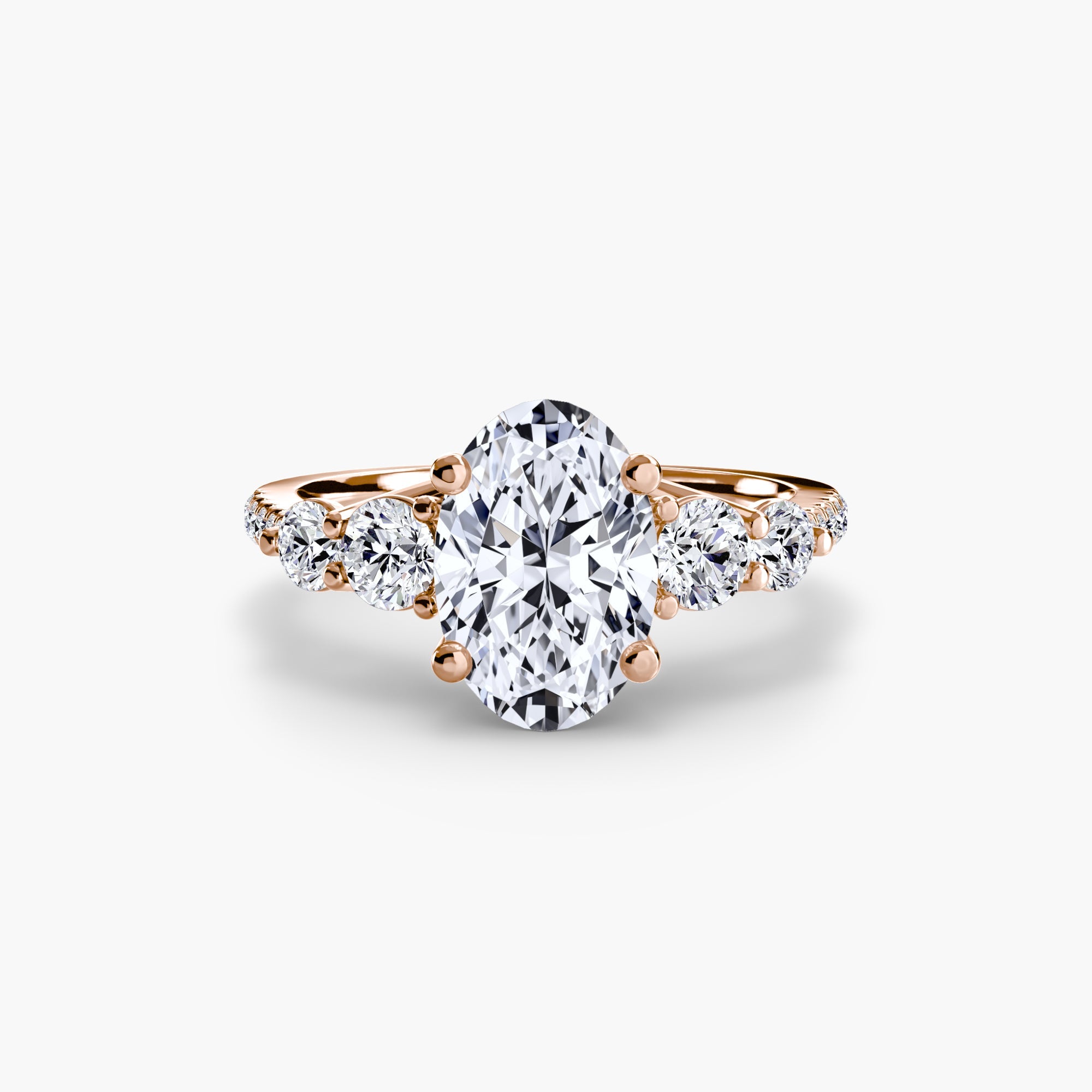 Five Stone Ring with Pavé Band EclectiCarat