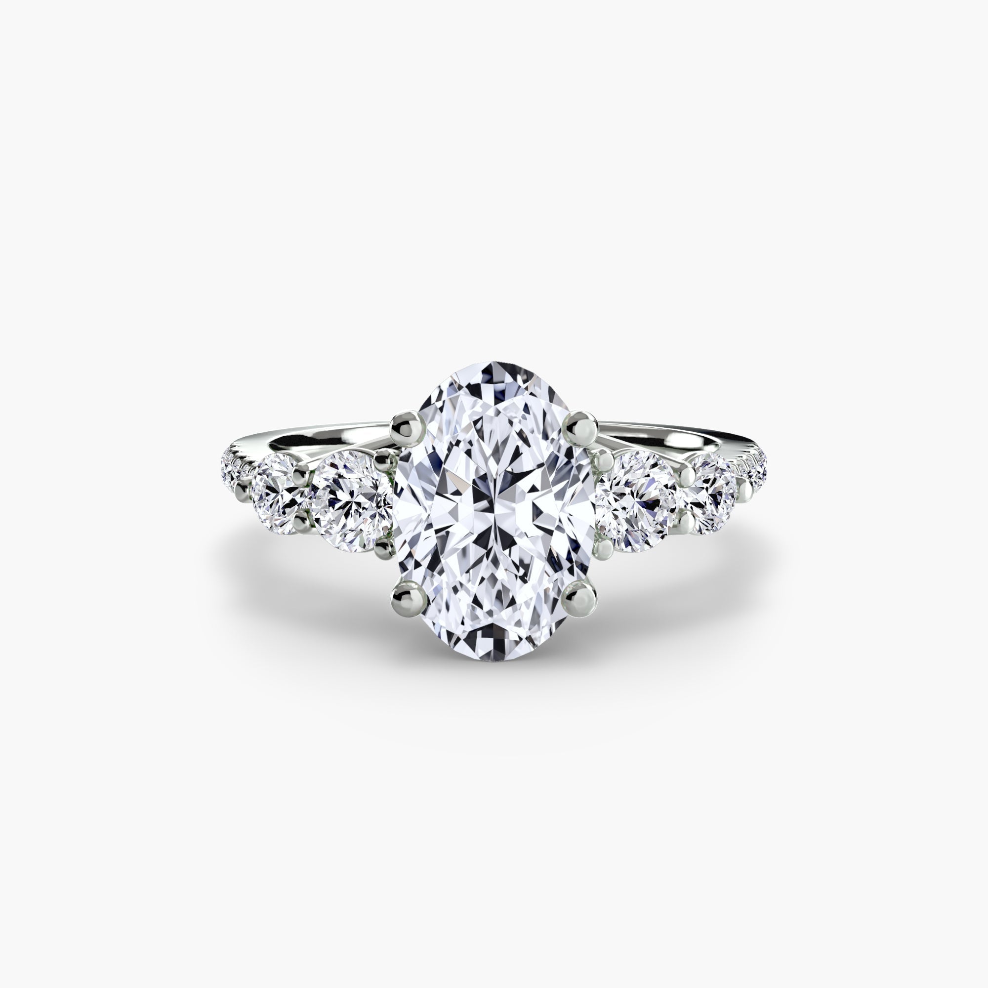 Five Stone Ring with Pavé Band EclectiCarat