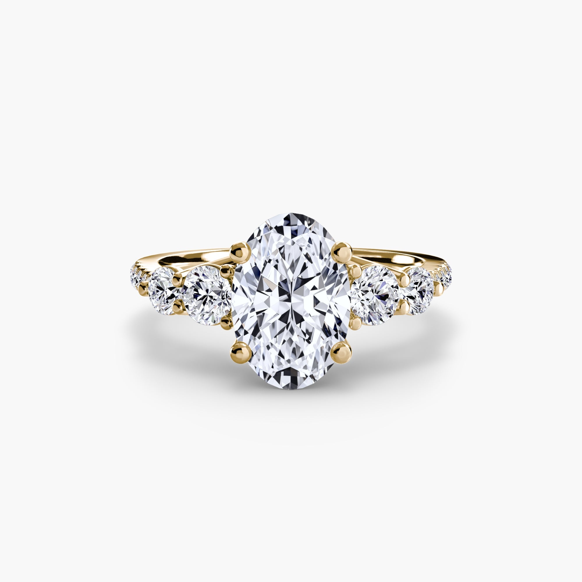 Five Stone Ring with Pavé Band EclectiCarat