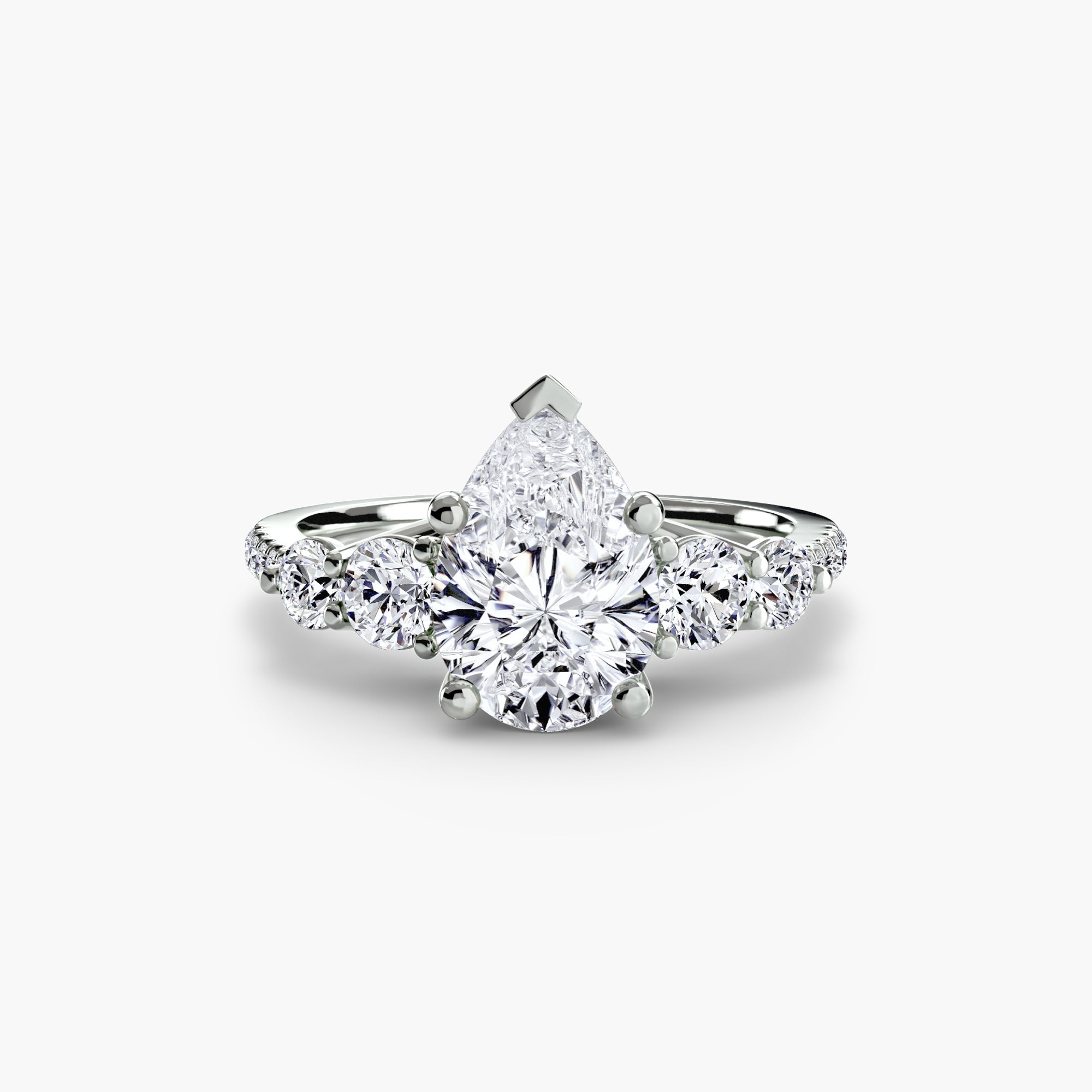 Five Stone Ring with Pavé Band EclectiCarat