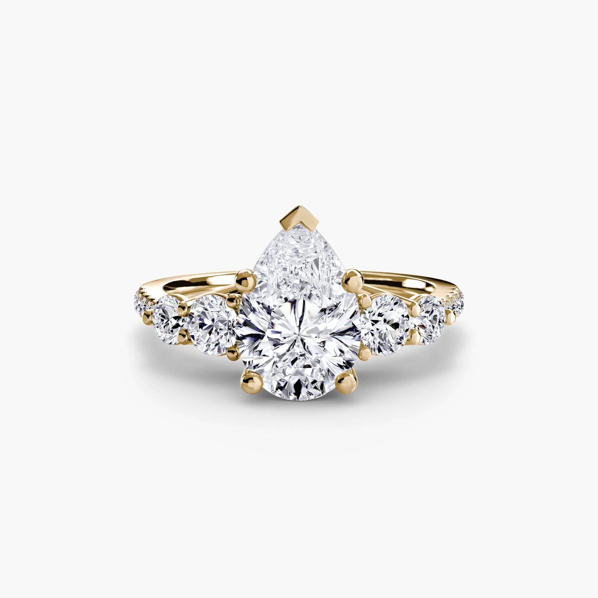 Five Stone Ring with Pavé Band EclectiCarat