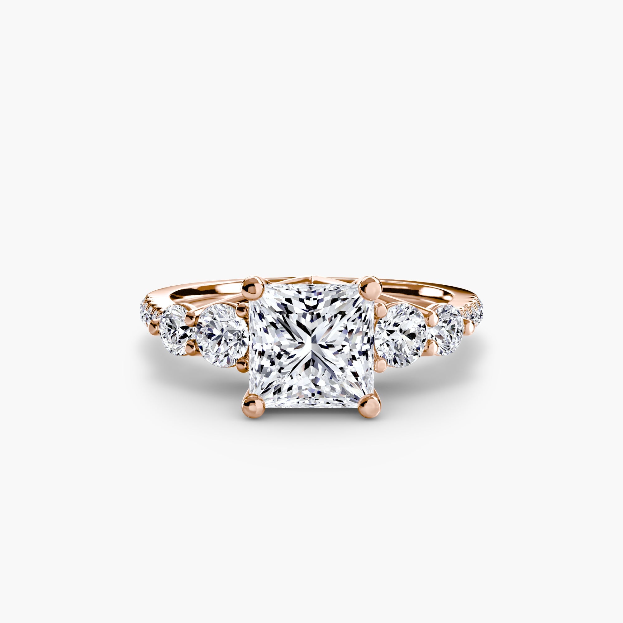 Five Stone Ring with Pavé Band EclectiCarat