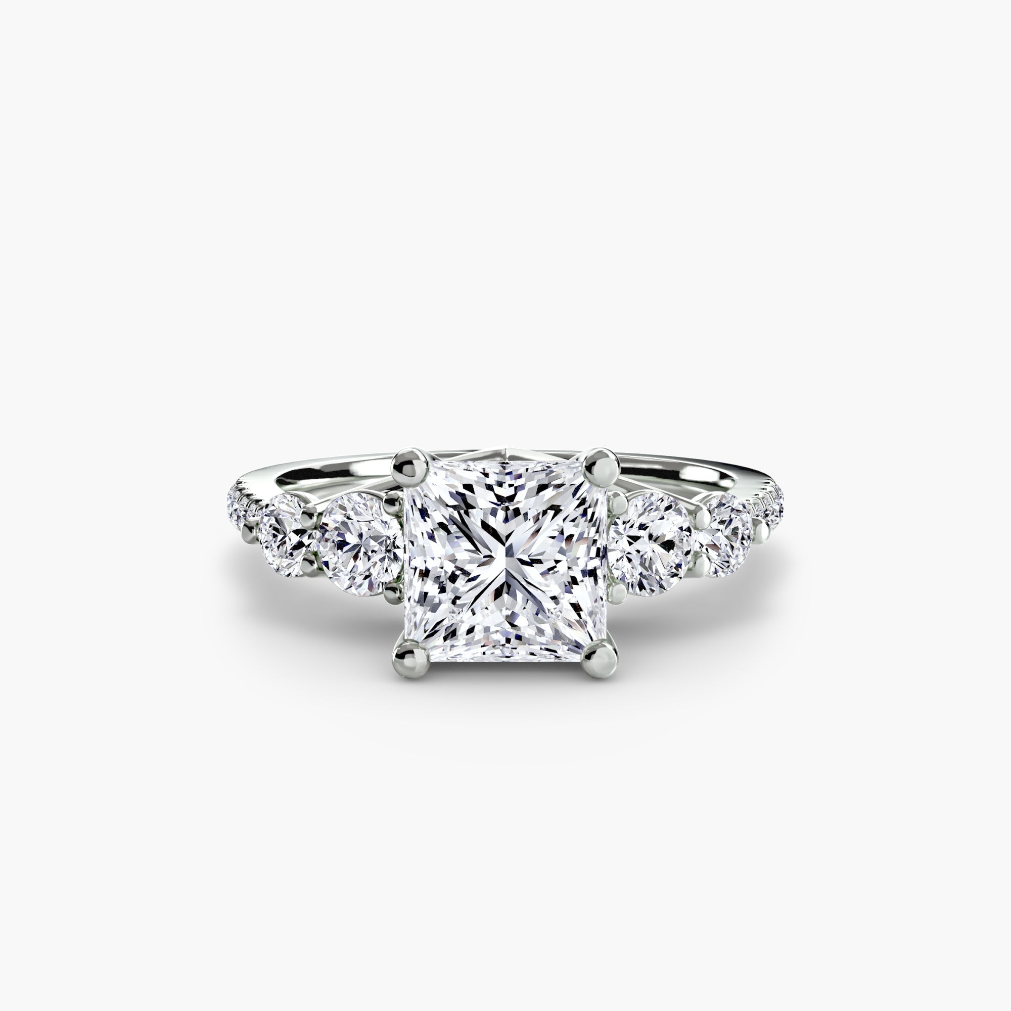 Five Stone Ring with Pavé Band EclectiCarat