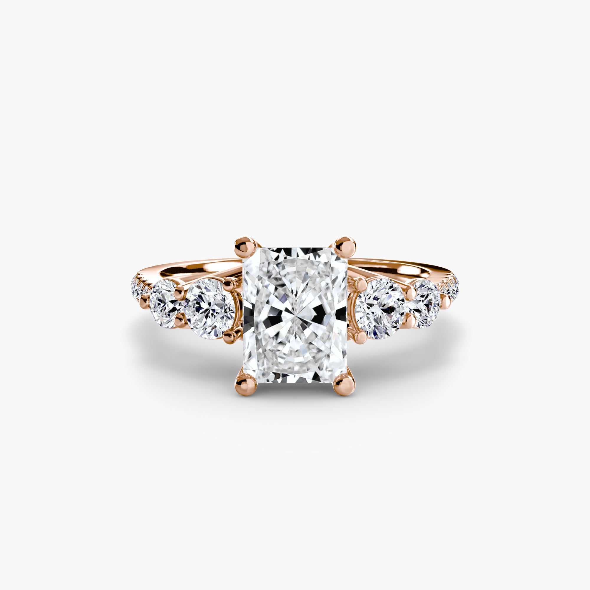 Five Stone Ring with Pavé Band EclectiCarat