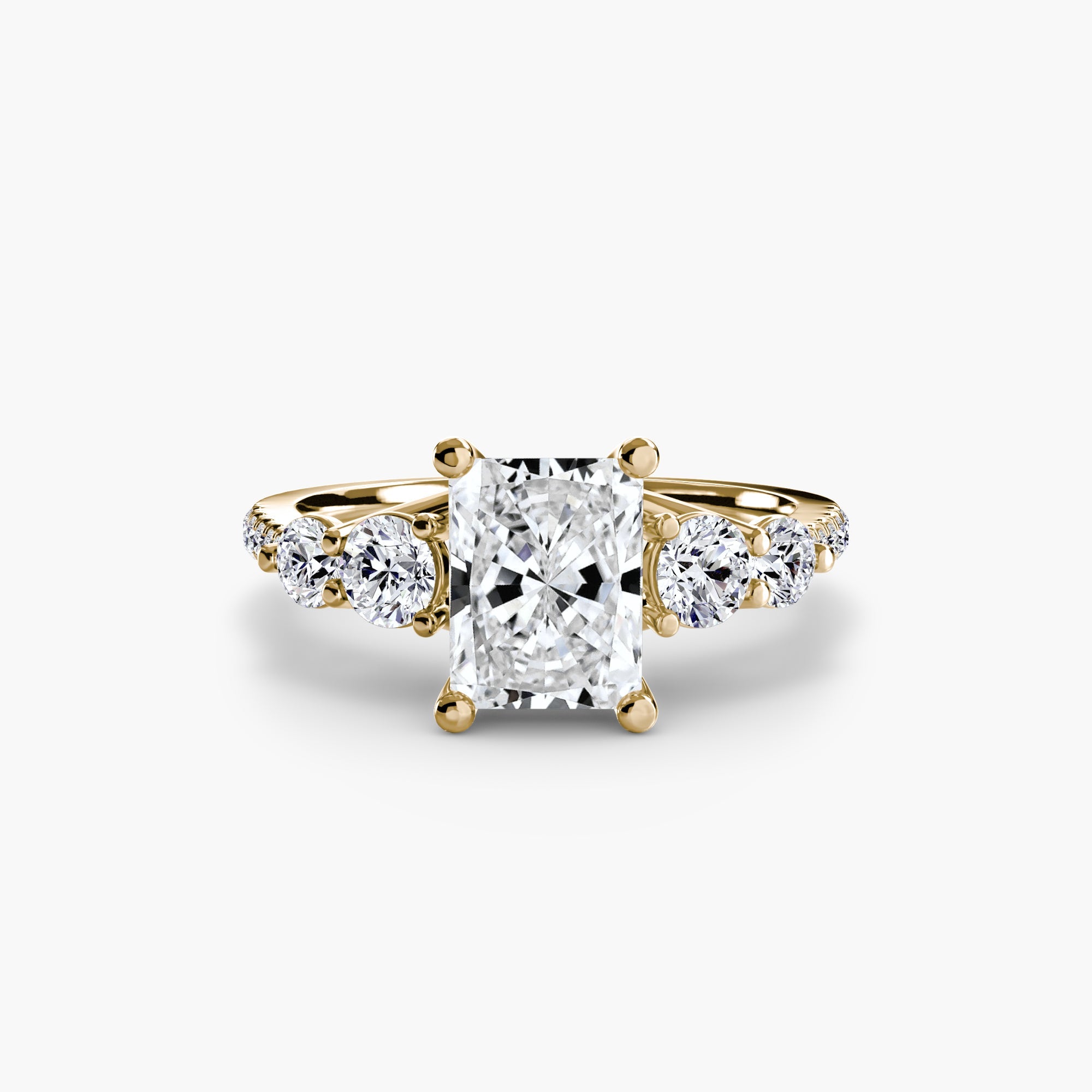 Five Stone Ring with Pavé Band EclectiCarat
